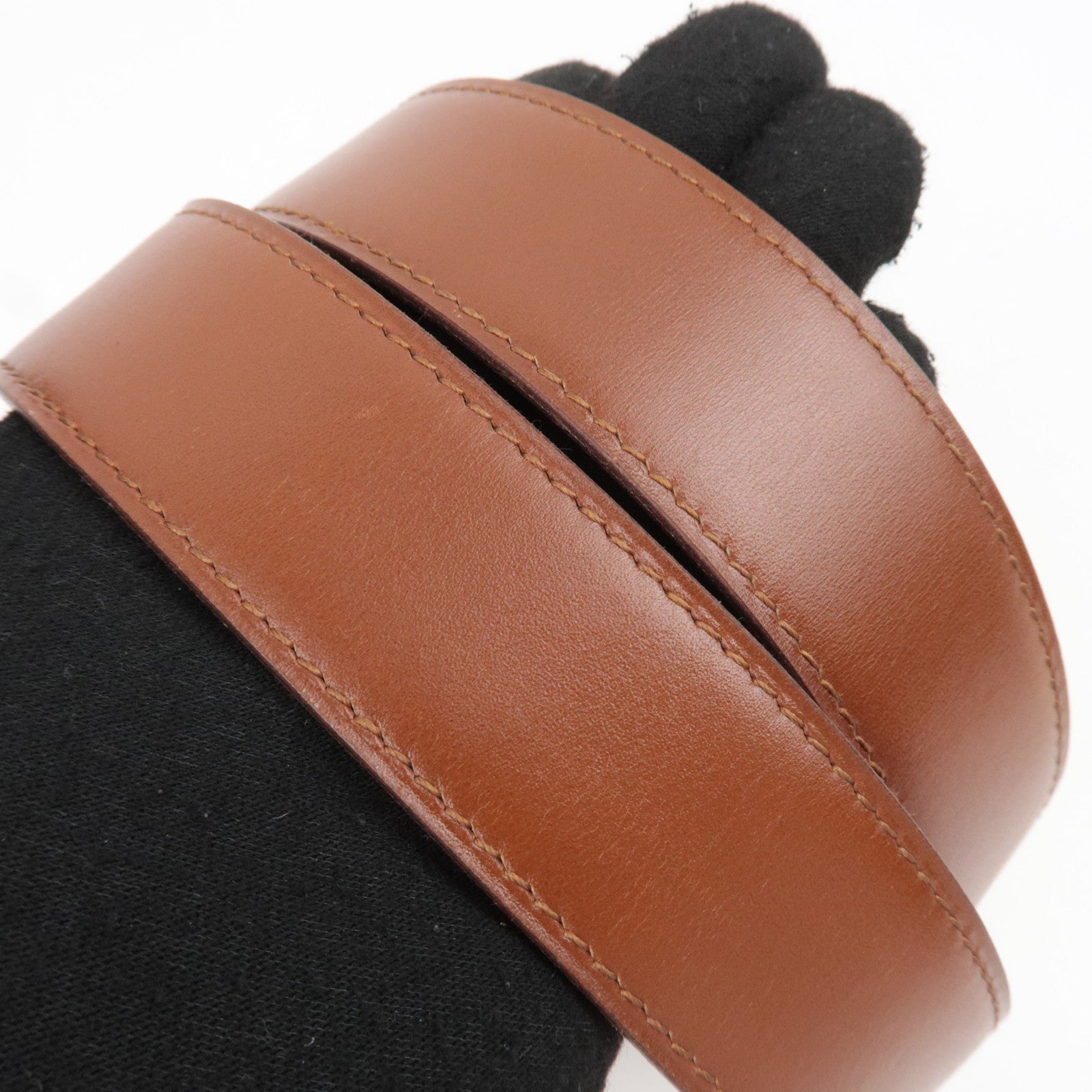 Hermes Constance H Reversible Leather Belt 85 □G Stamp (2003) Orange