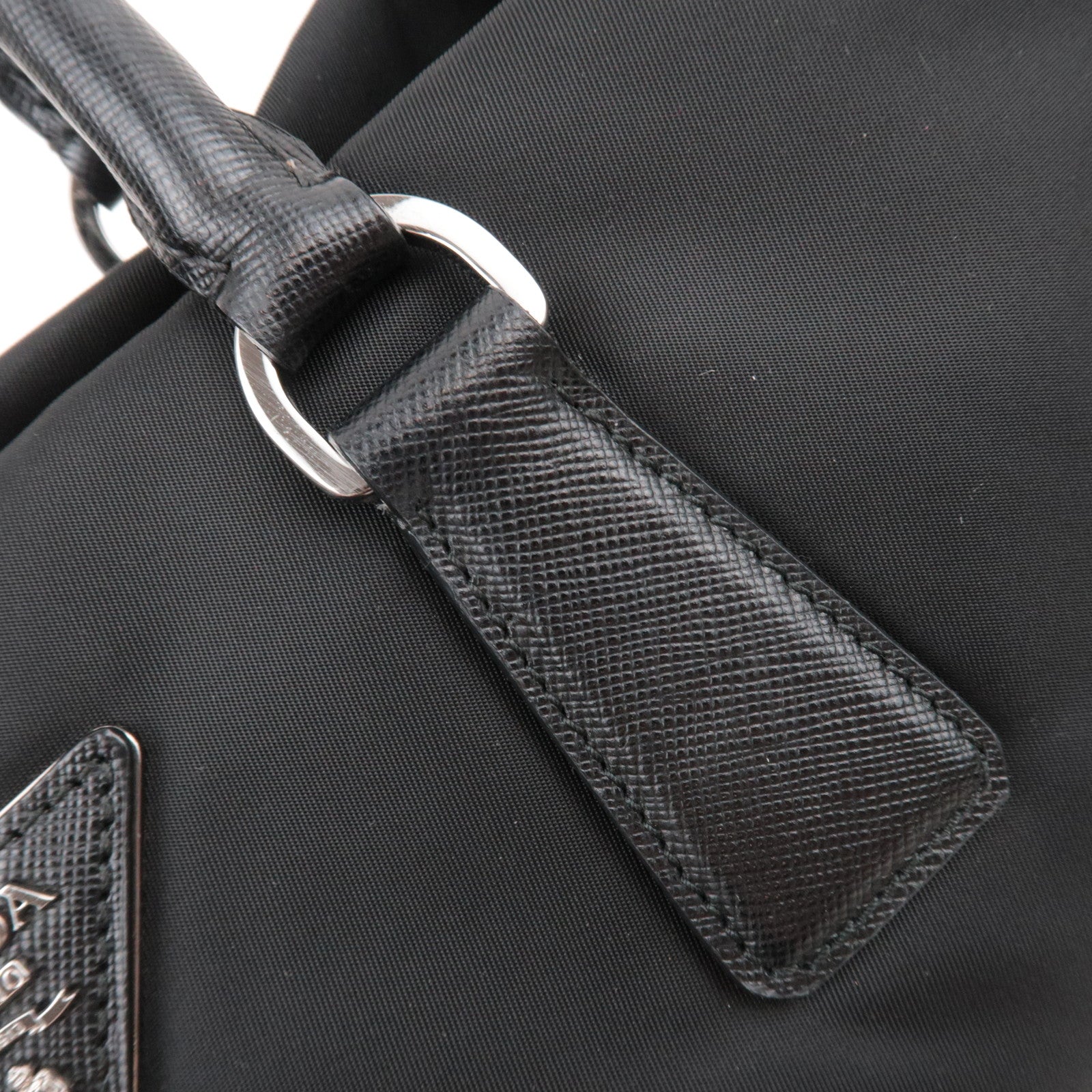 PRADA 2Way Nylon Leather Handbag Black