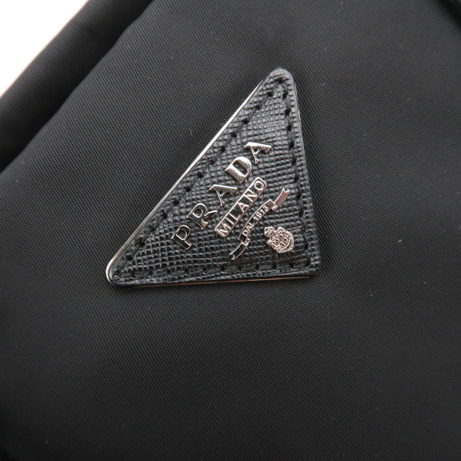 PRADA 2Way Nylon Leather Handbag Black