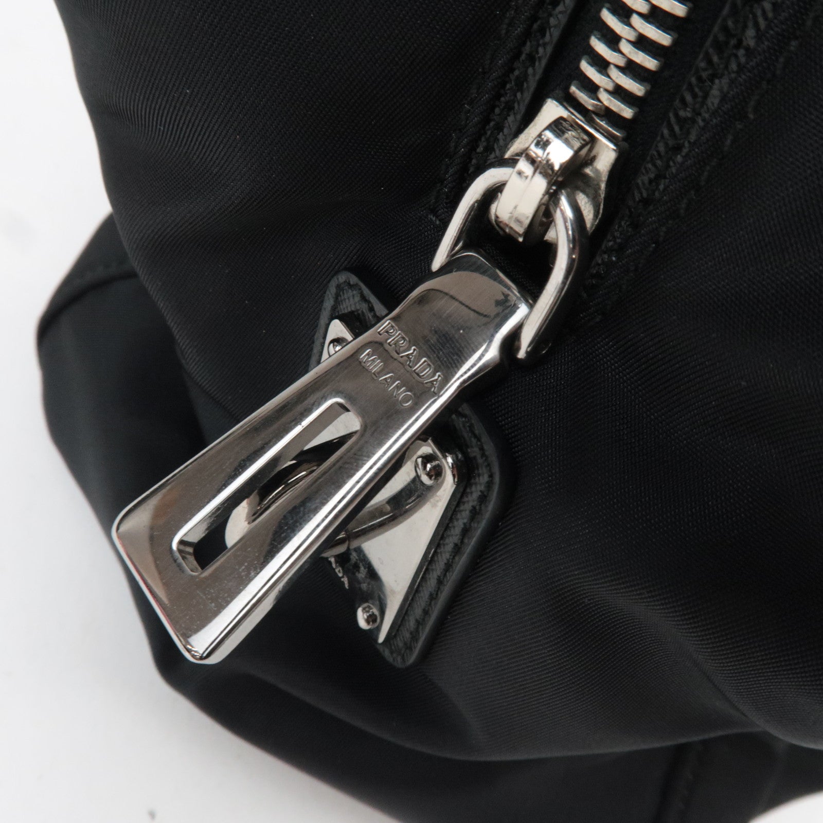 PRADA 2Way Nylon Leather Handbag Black