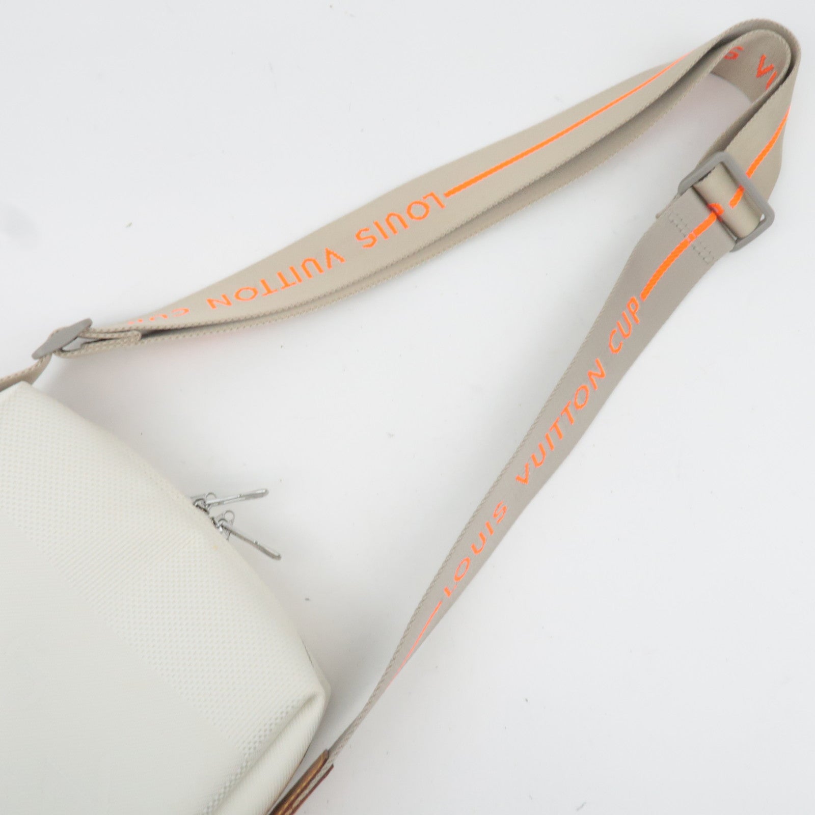Louis Vuitton Damier Geant LV Cup Weatherly Nylon Shoulder Bag White M80637