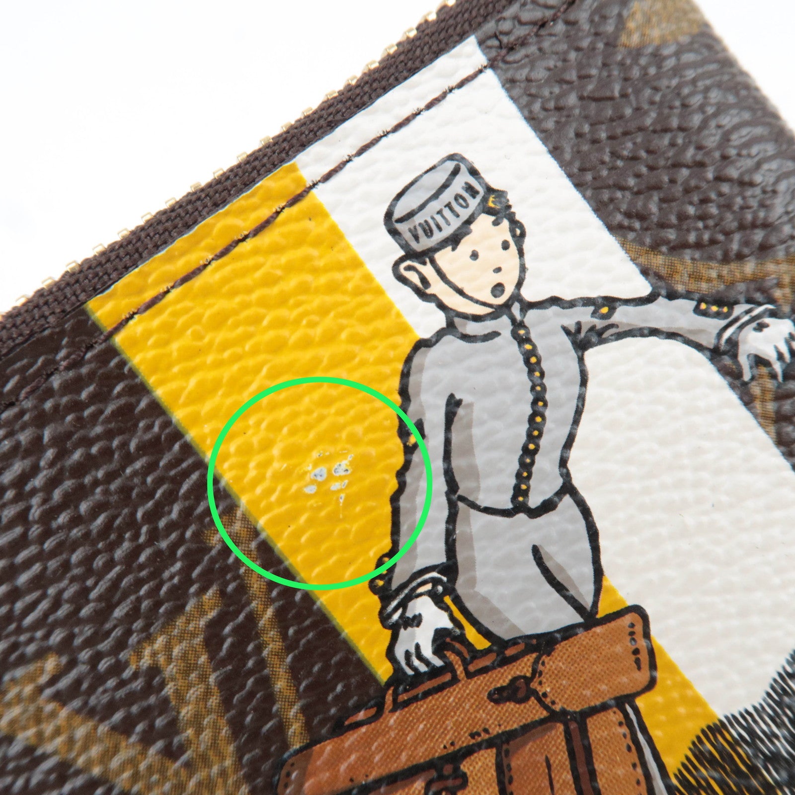 Louis Vuitton Monogram Groom Pochette Cles Coin Case Jaune M60033