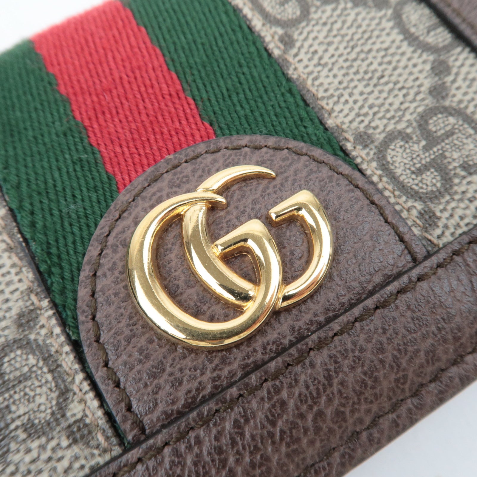 GUCCI Ophidia Sherry GG Supreme Wallet Beige 523155