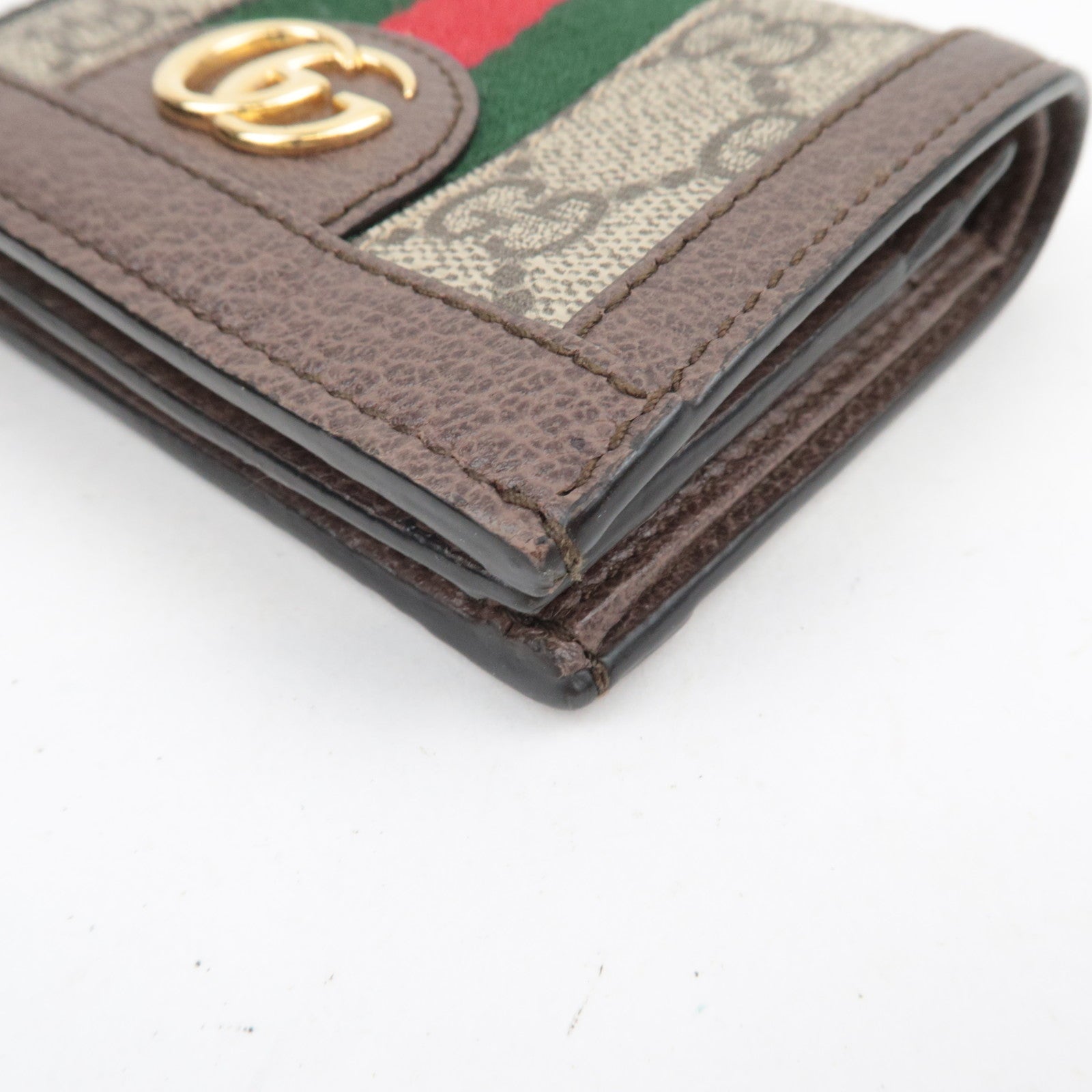 GUCCI Ophidia Sherry GG Supreme Wallet Beige 523155