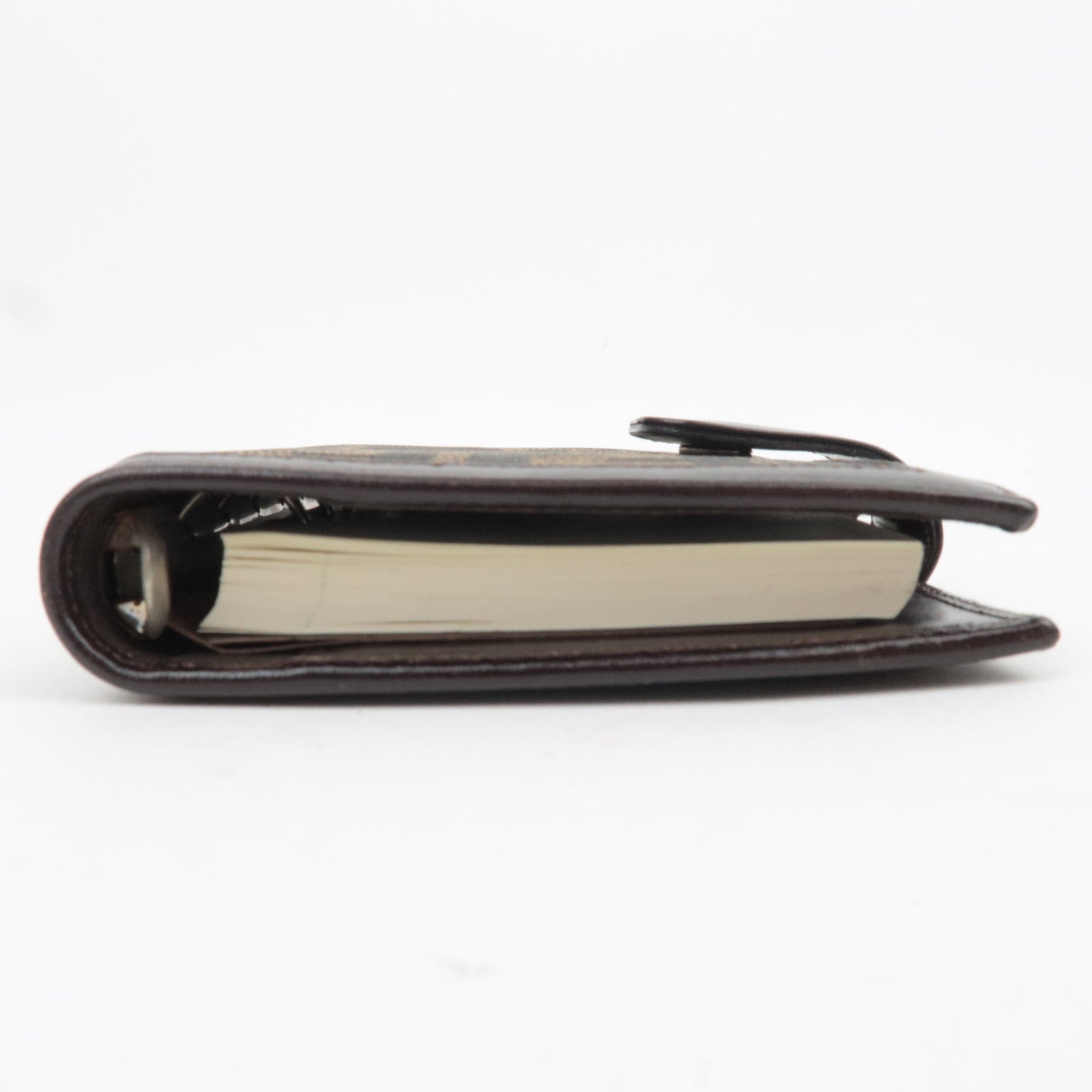 FENDI Zucca Canvas Leather Planner Cover Brown Black 30153