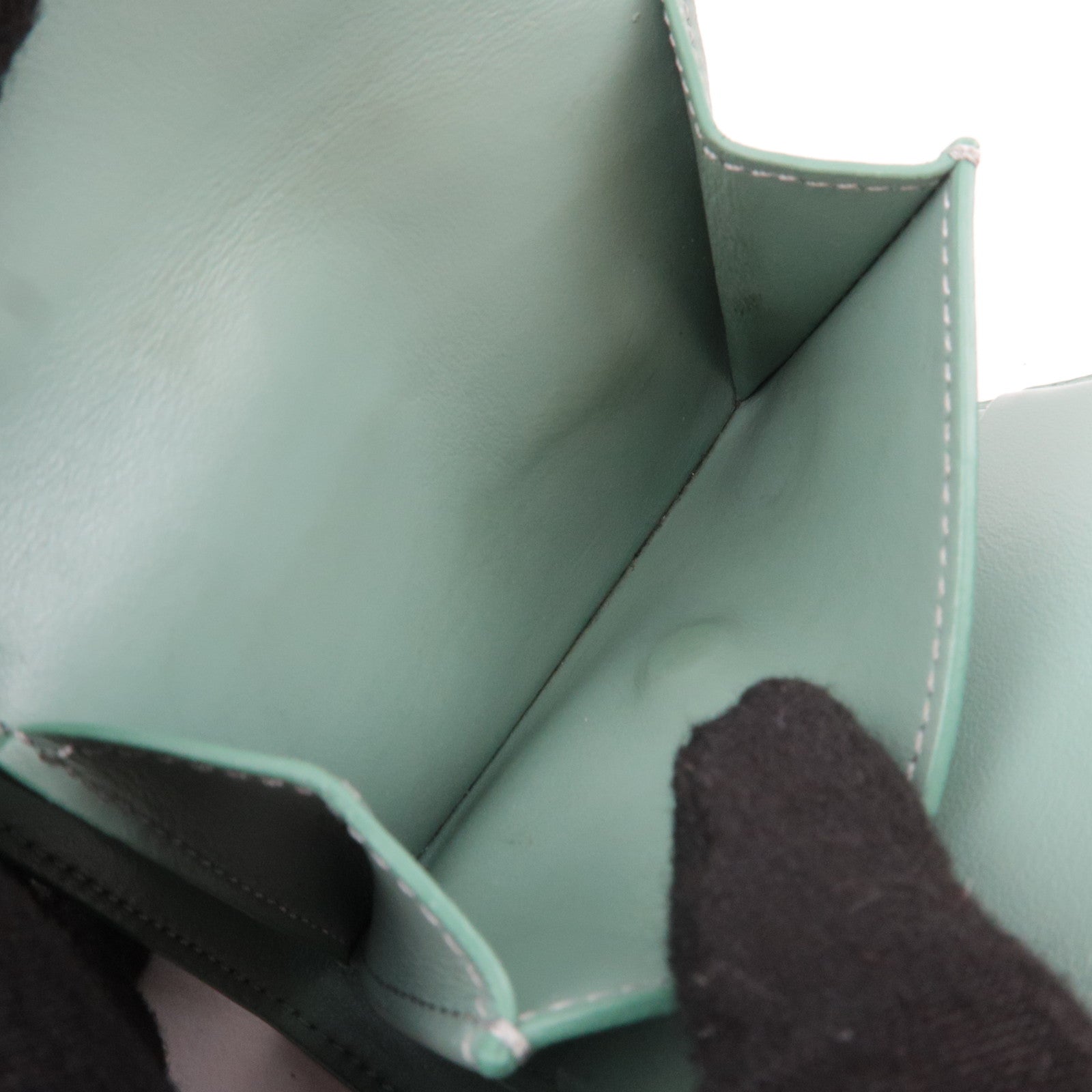 CELINE Triomphe Leather Wallet Mint Green