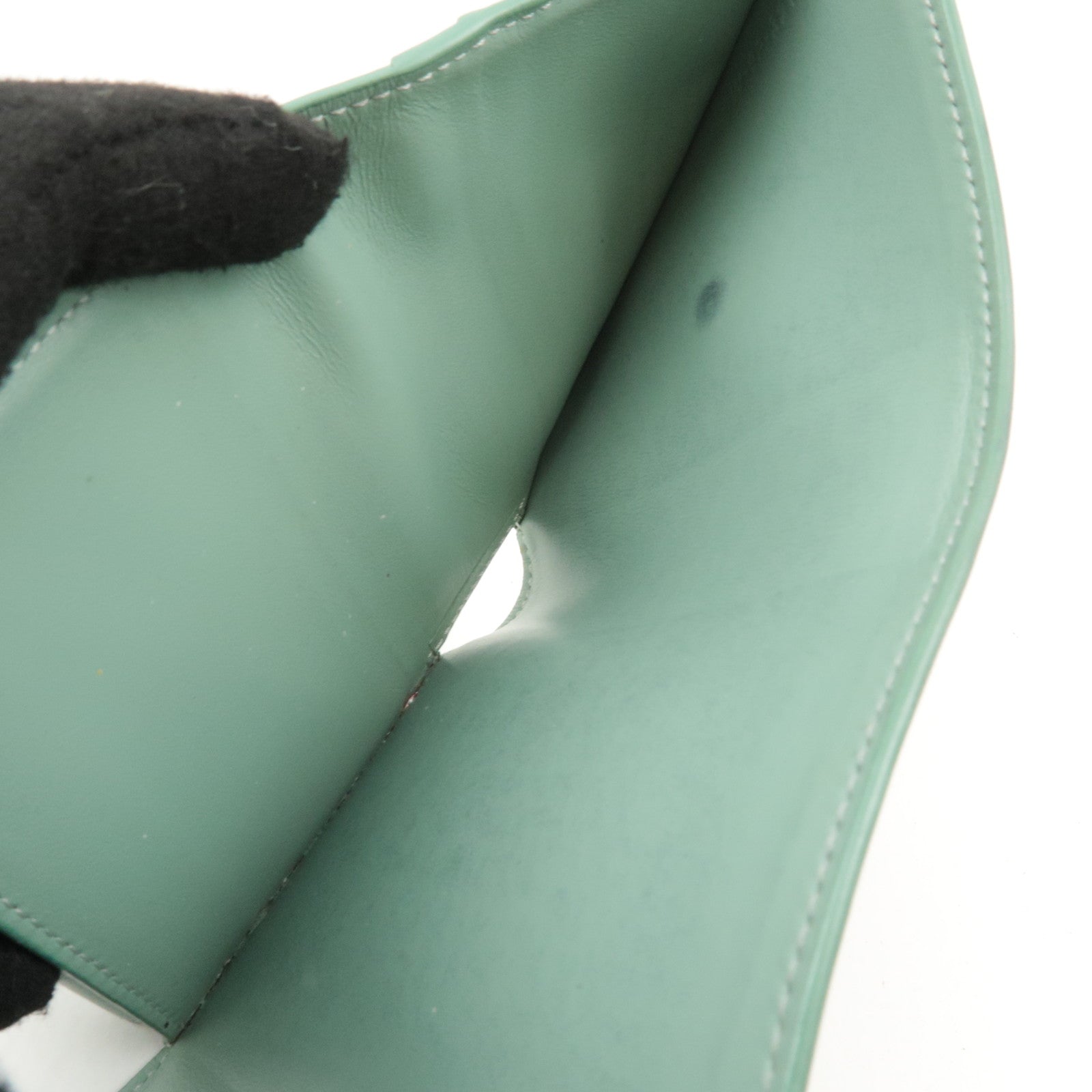 CELINE Triomphe Leather Wallet Mint Green