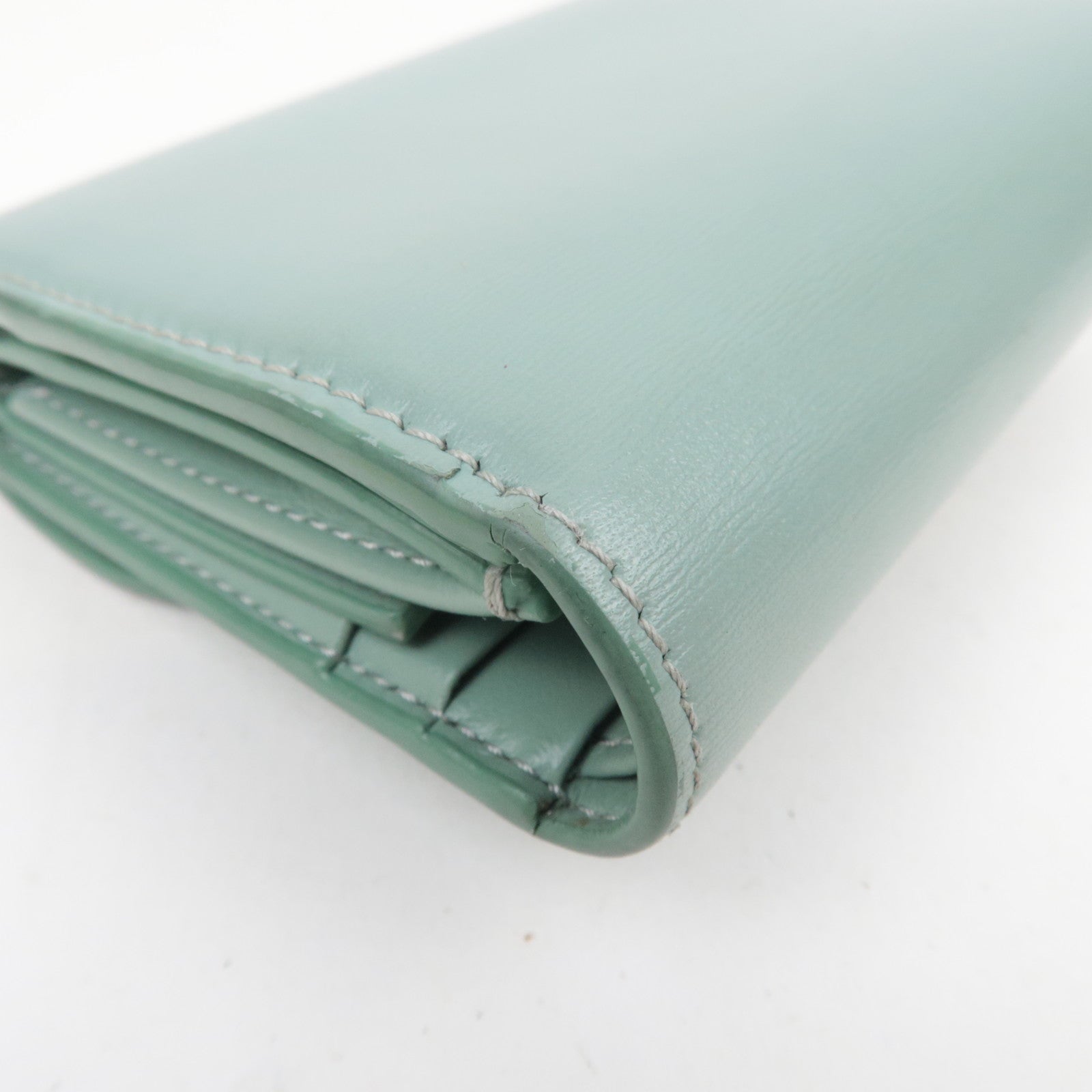 CELINE Triomphe Leather Wallet Mint Green