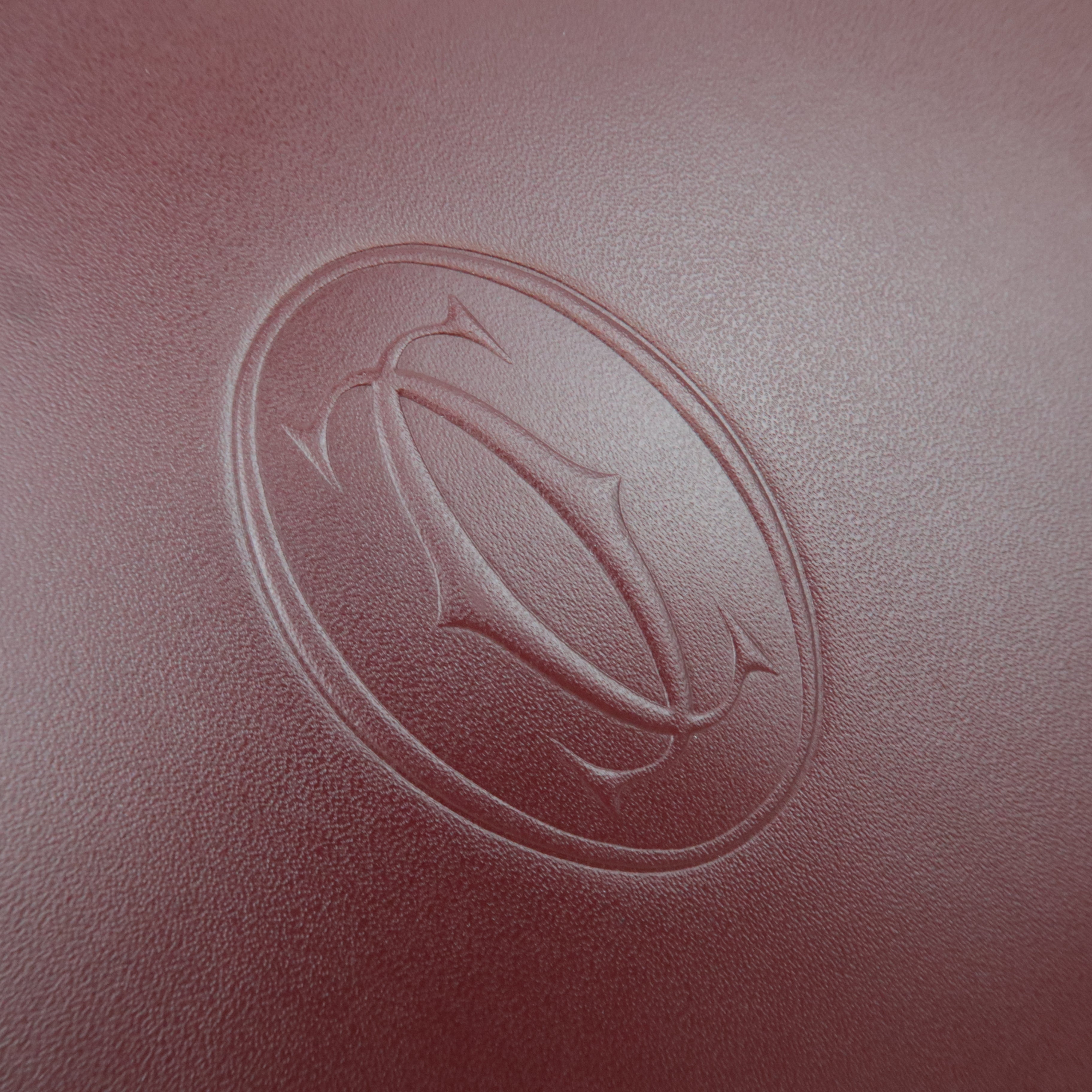 Cartier Must Line Leather Clutch Bag Bordeaux