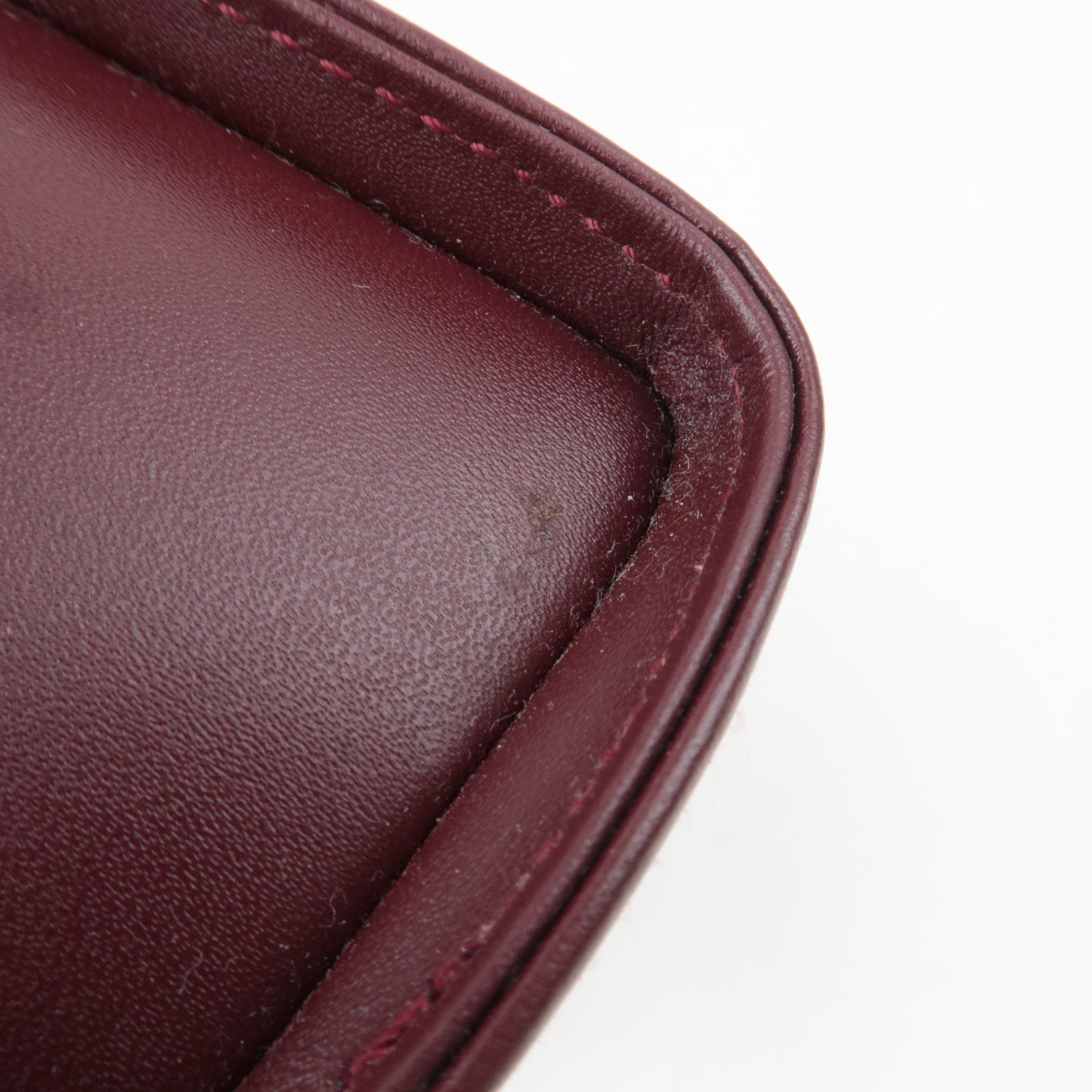 Cartier Must Line Leather Clutch Bag Bordeaux
