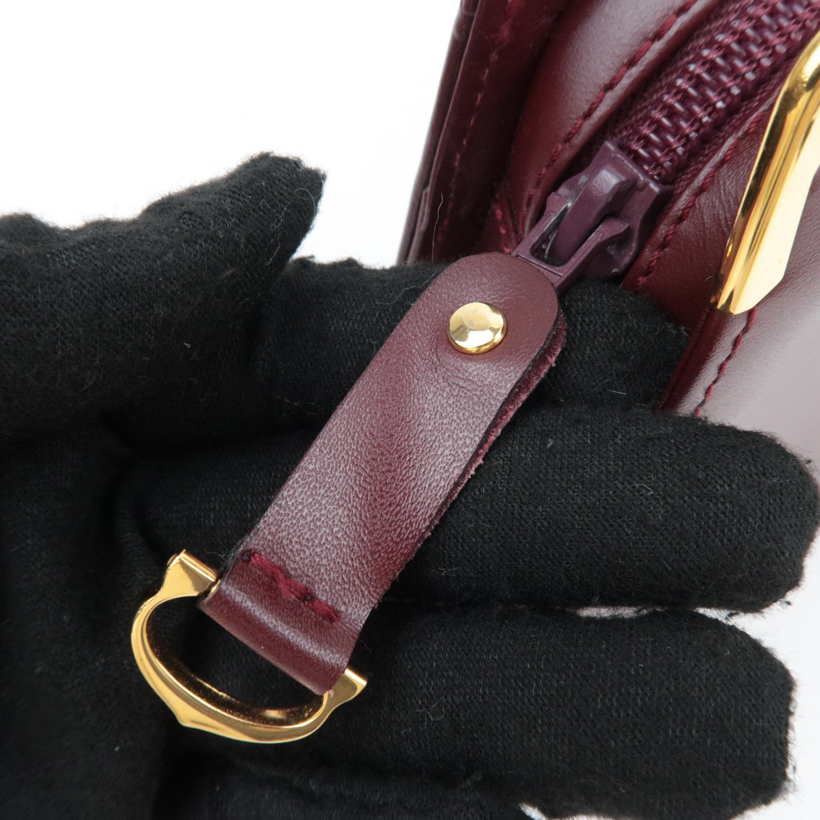 Cartier Must Line Leather Clutch Bag Bordeaux