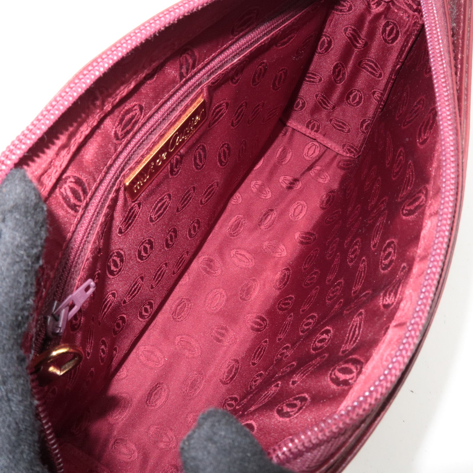 Cartier Must Line Leather Clutch Bag Bordeaux