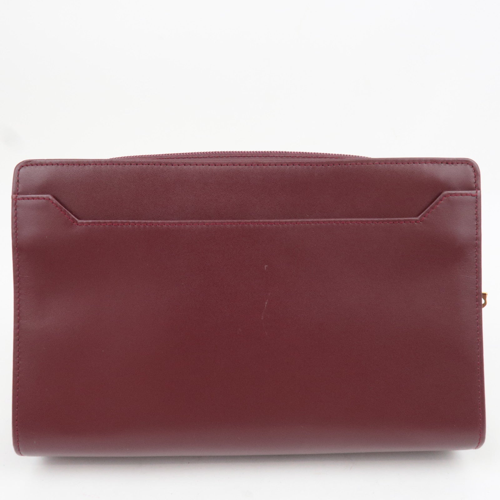 Cartier Must Line Leather Clutch Bag Bordeaux