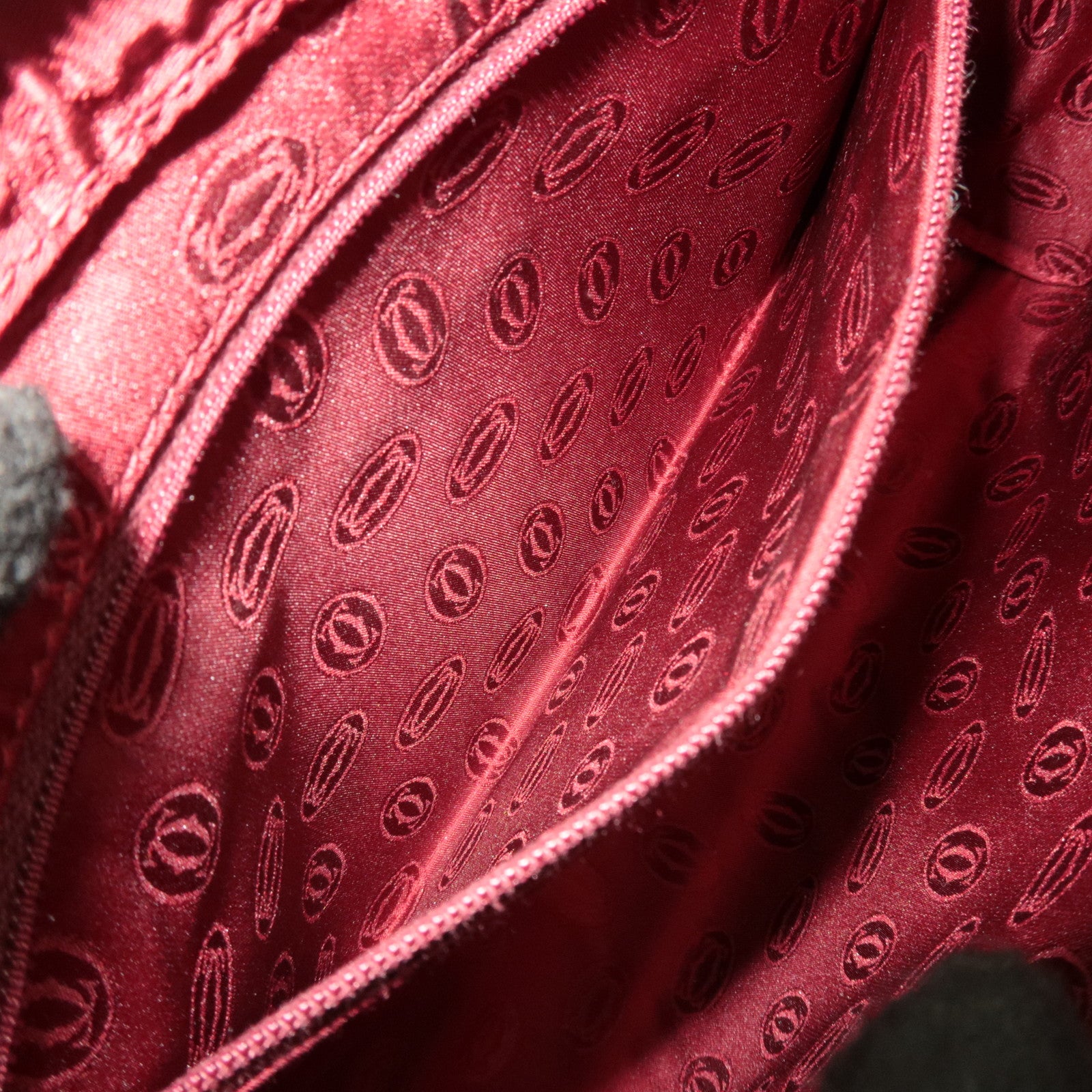 Cartier Must Line Leather Clutch Bag Bordeaux