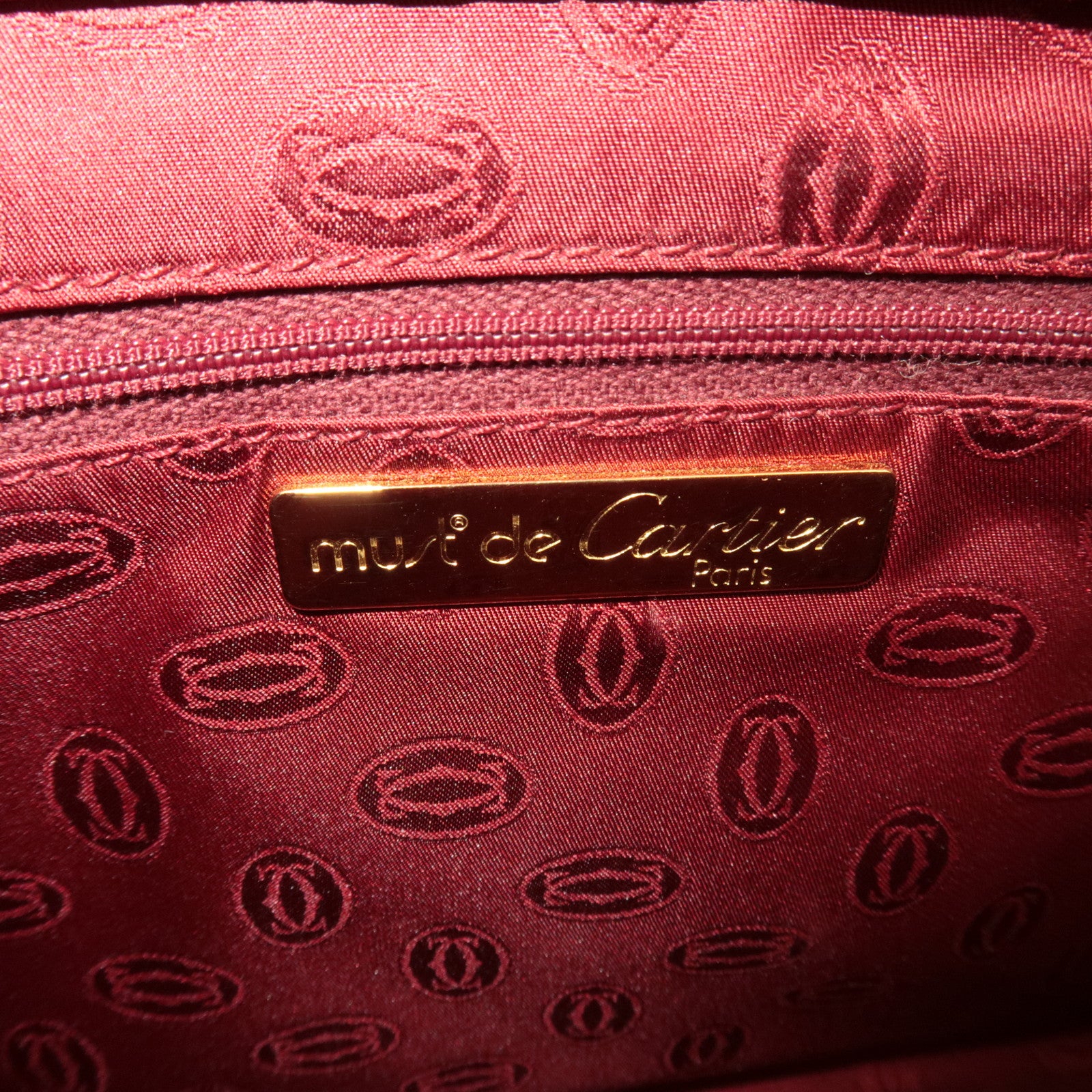 Cartier Must Line Leather Clutch Bag Bordeaux