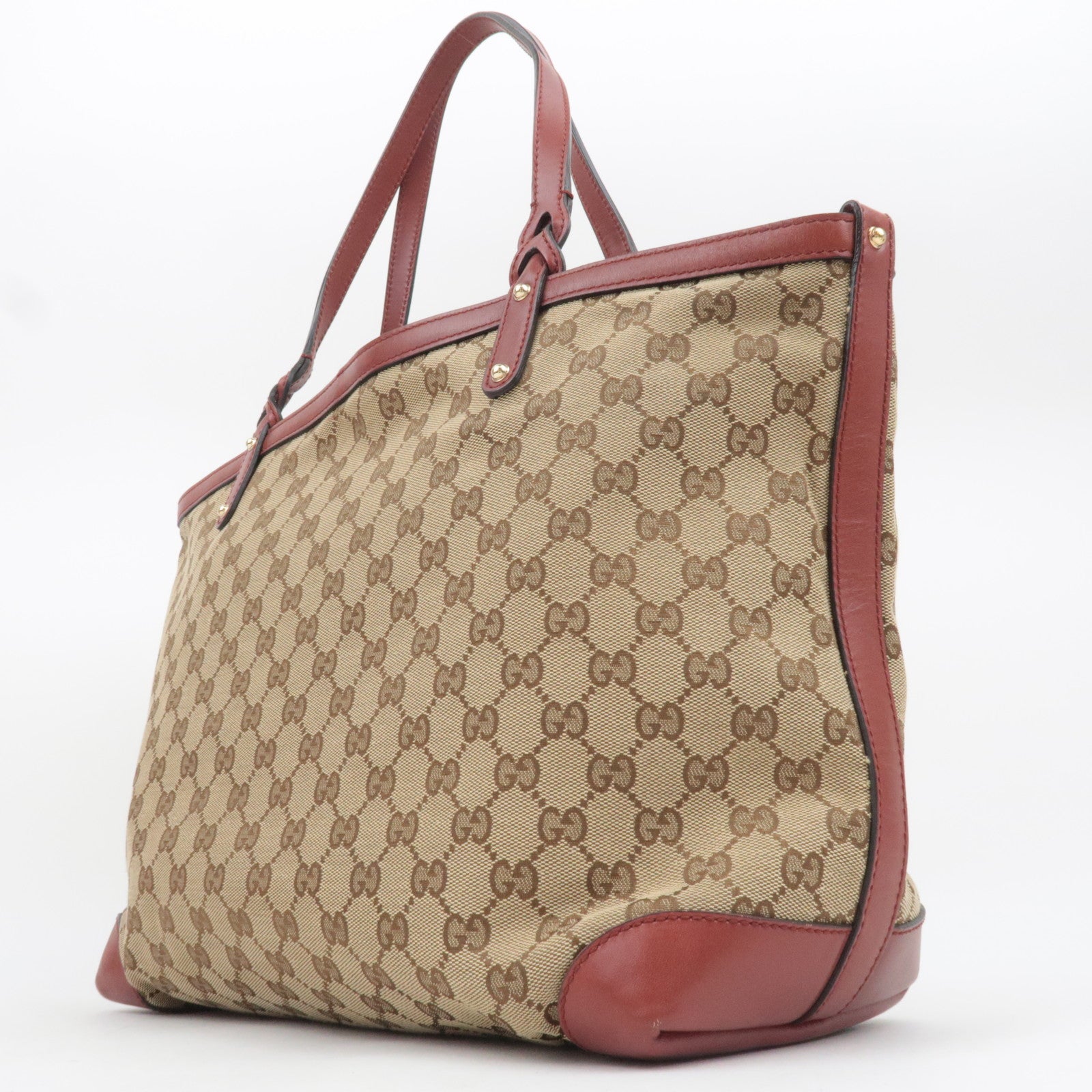 GUCCI GG Canvas Tote Bag Beige Brown 247209