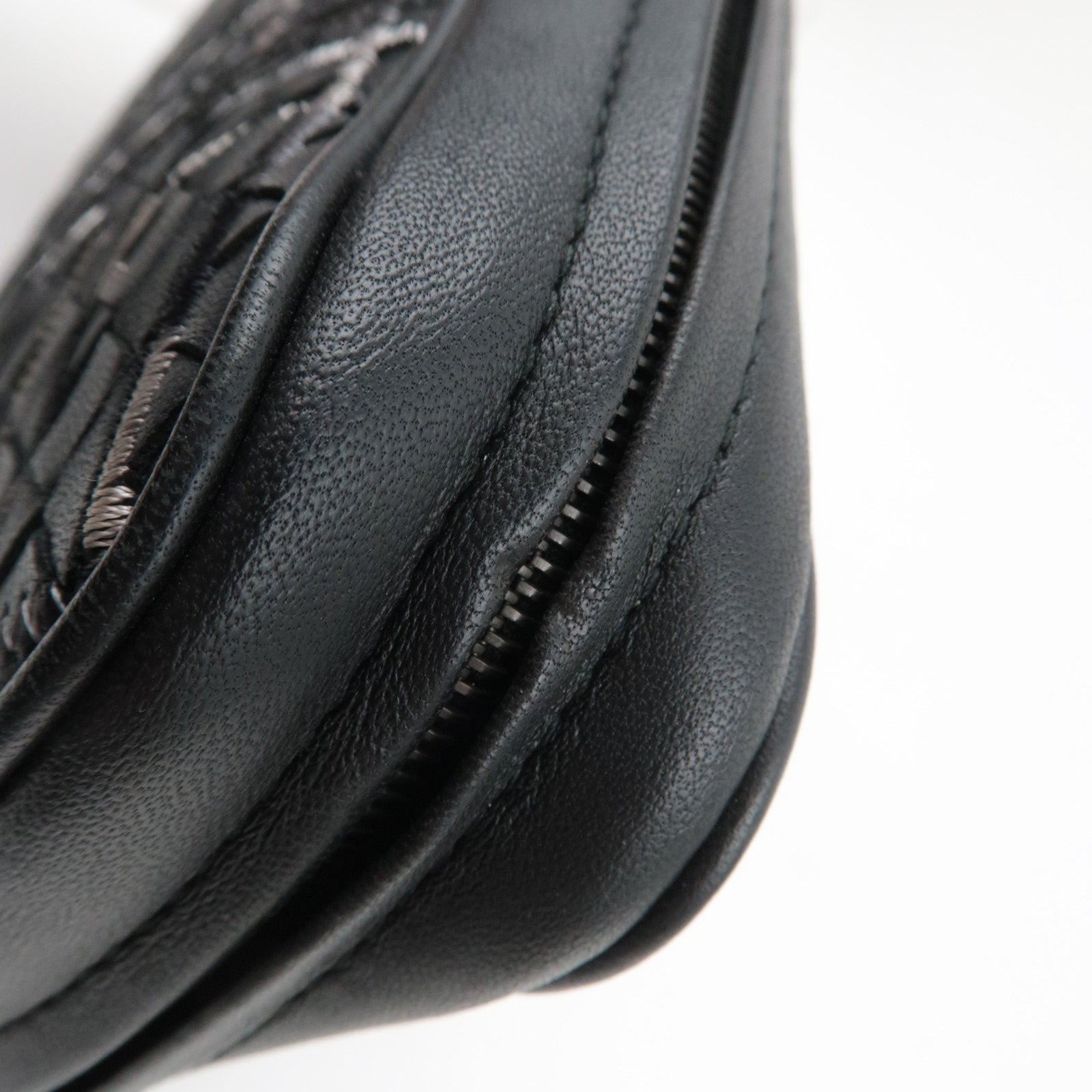 BOTTEGA VENETA Intrecciato Leather Clutch Bag with Stitching details