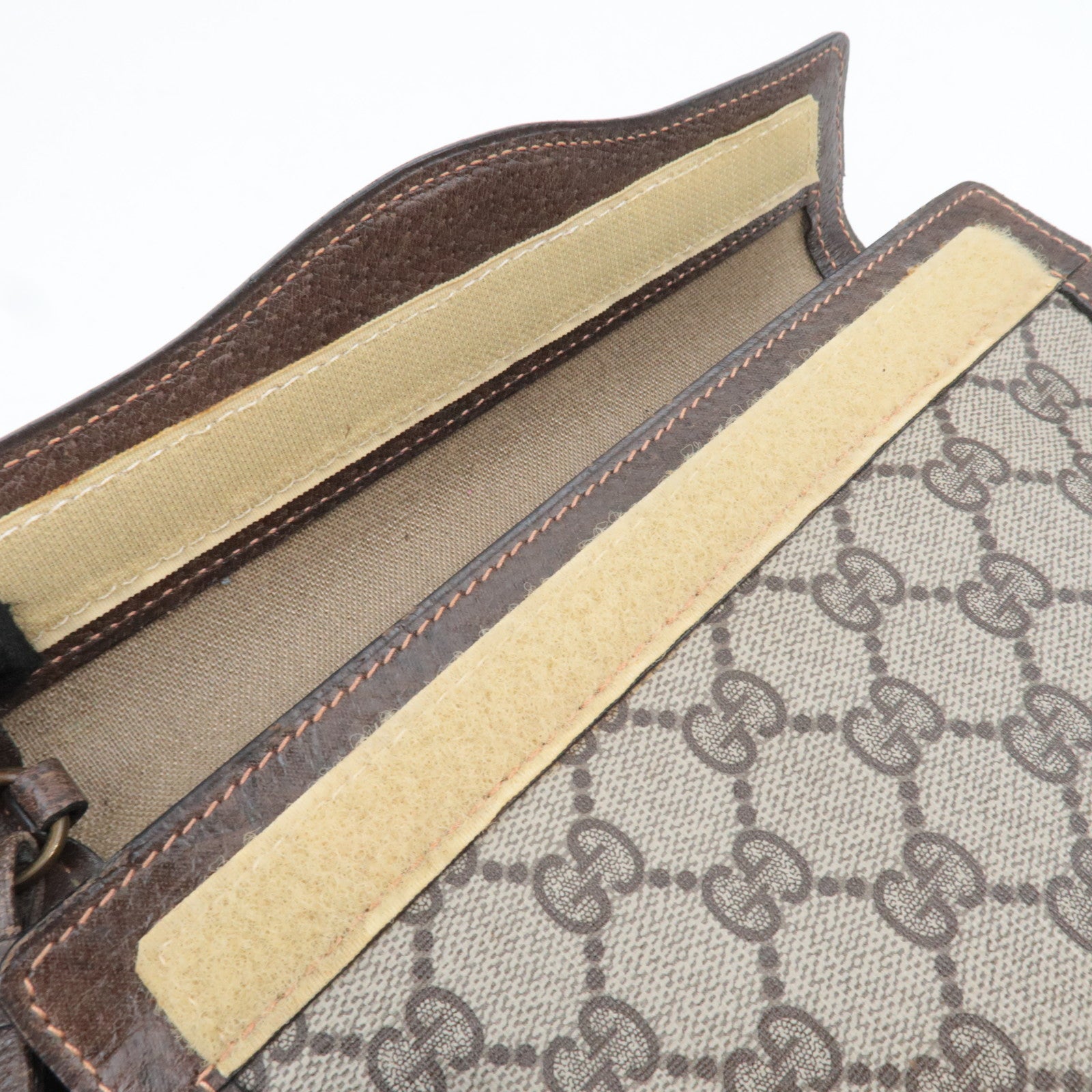 GUCCI Old Gucci GG Plus Clutch Bag Beige Brown