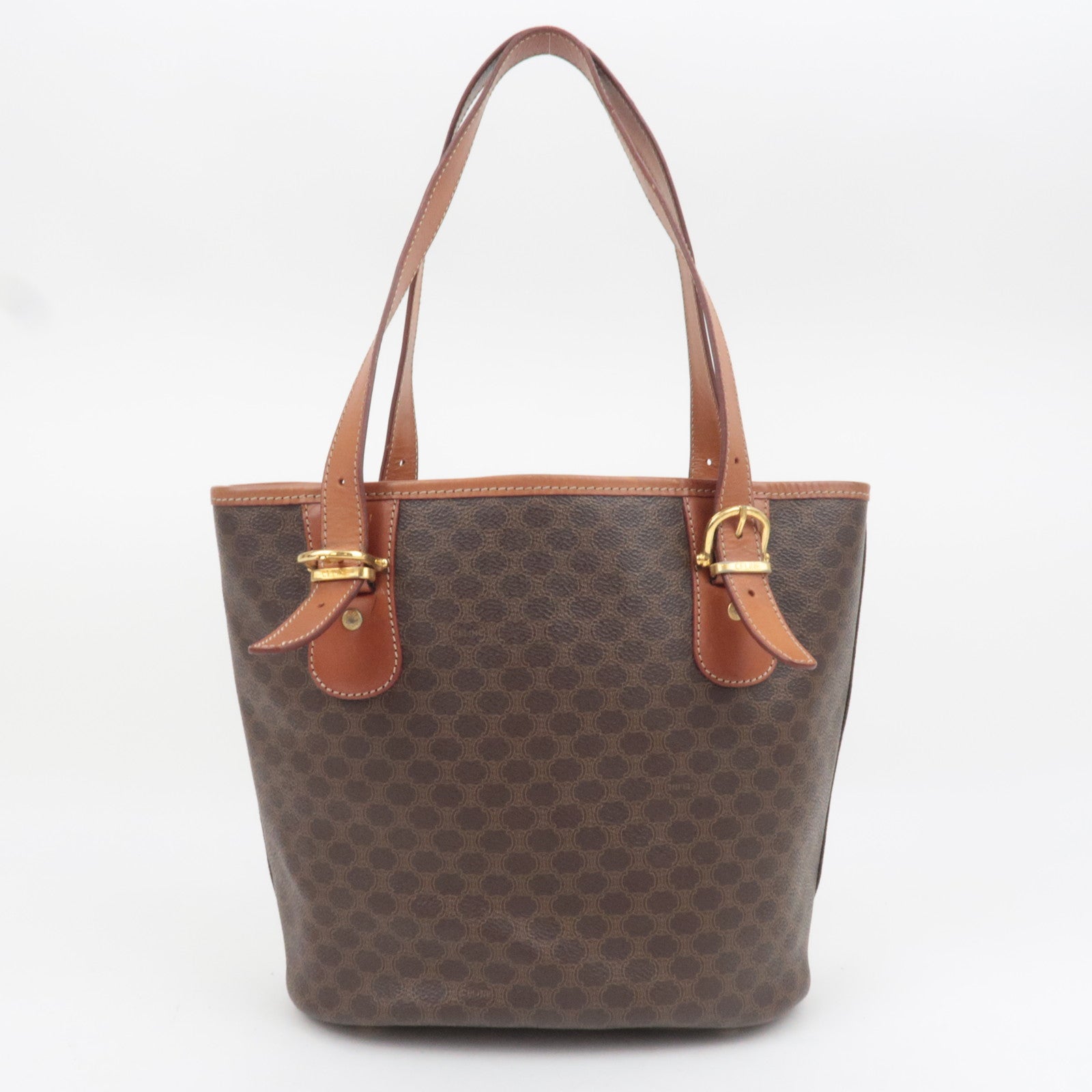 CELINE Macadam PVC Leather Tote Bag Brown
