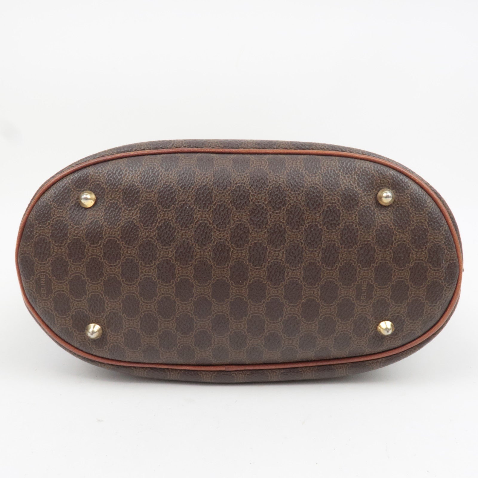 CELINE Macadam PVC Leather Tote Bag Brown