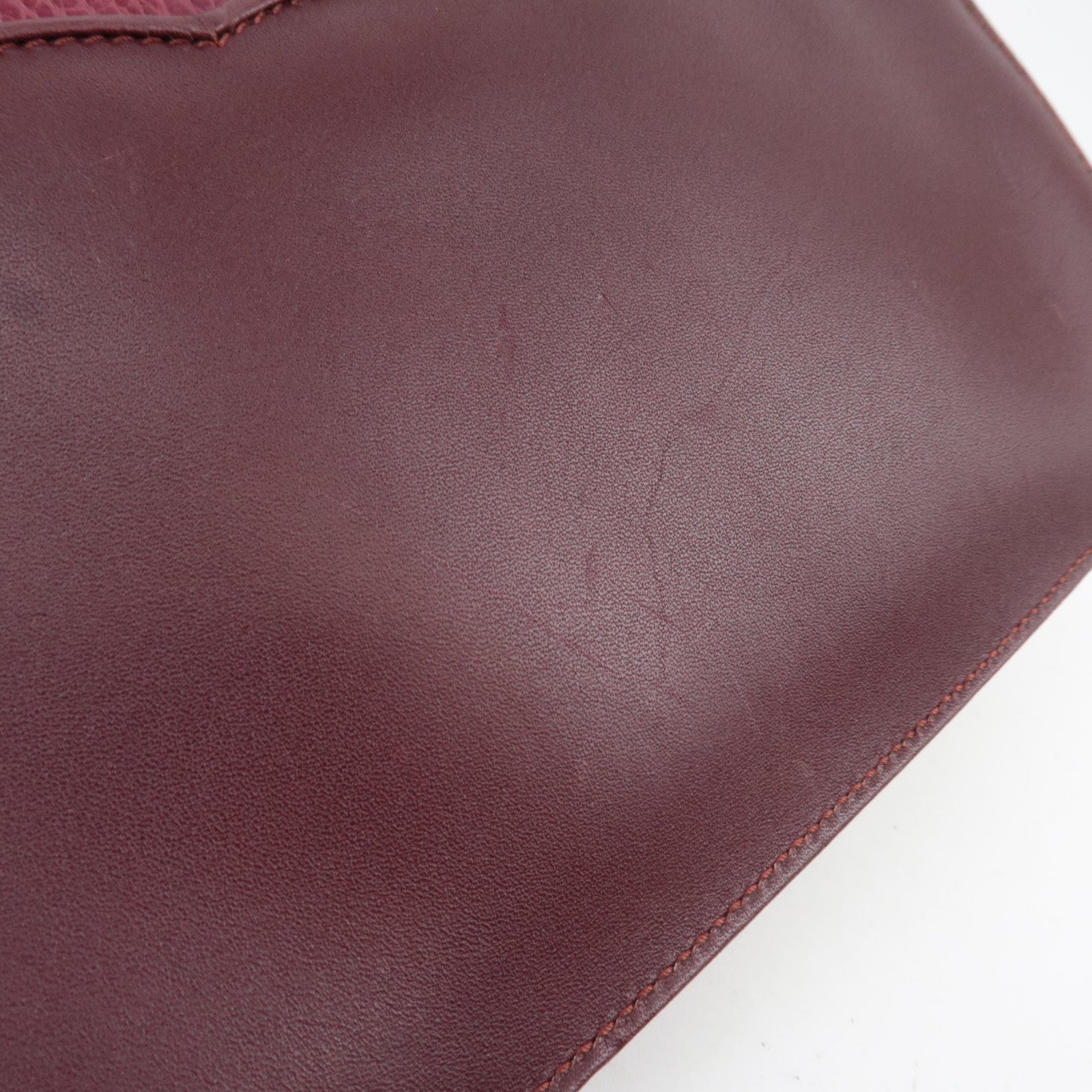 Cartier Must Line Leather Clutch Bag Bordeaux