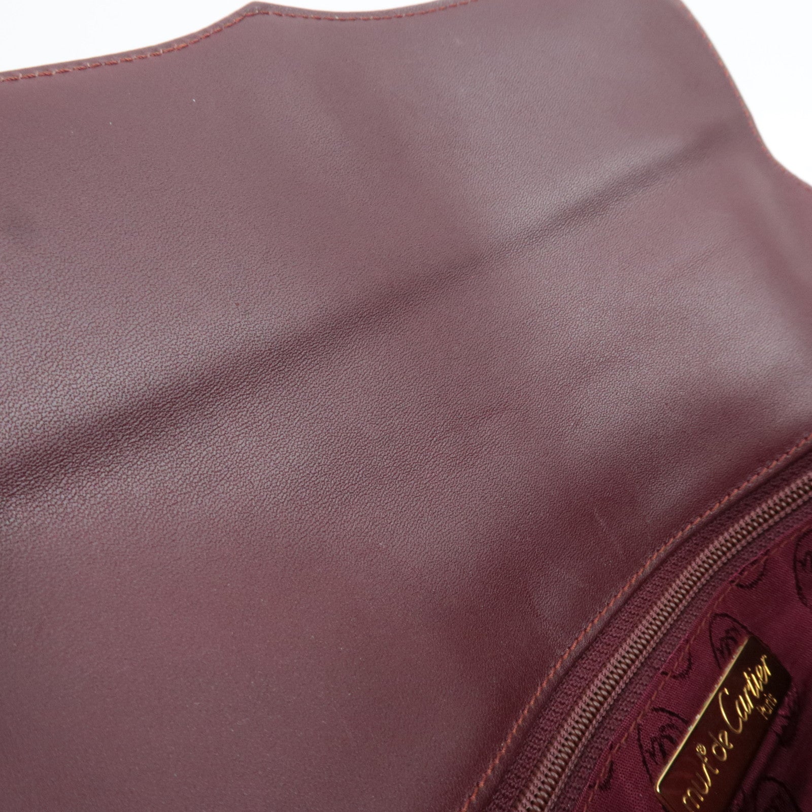Cartier Must Line Leather Clutch Bag Bordeaux