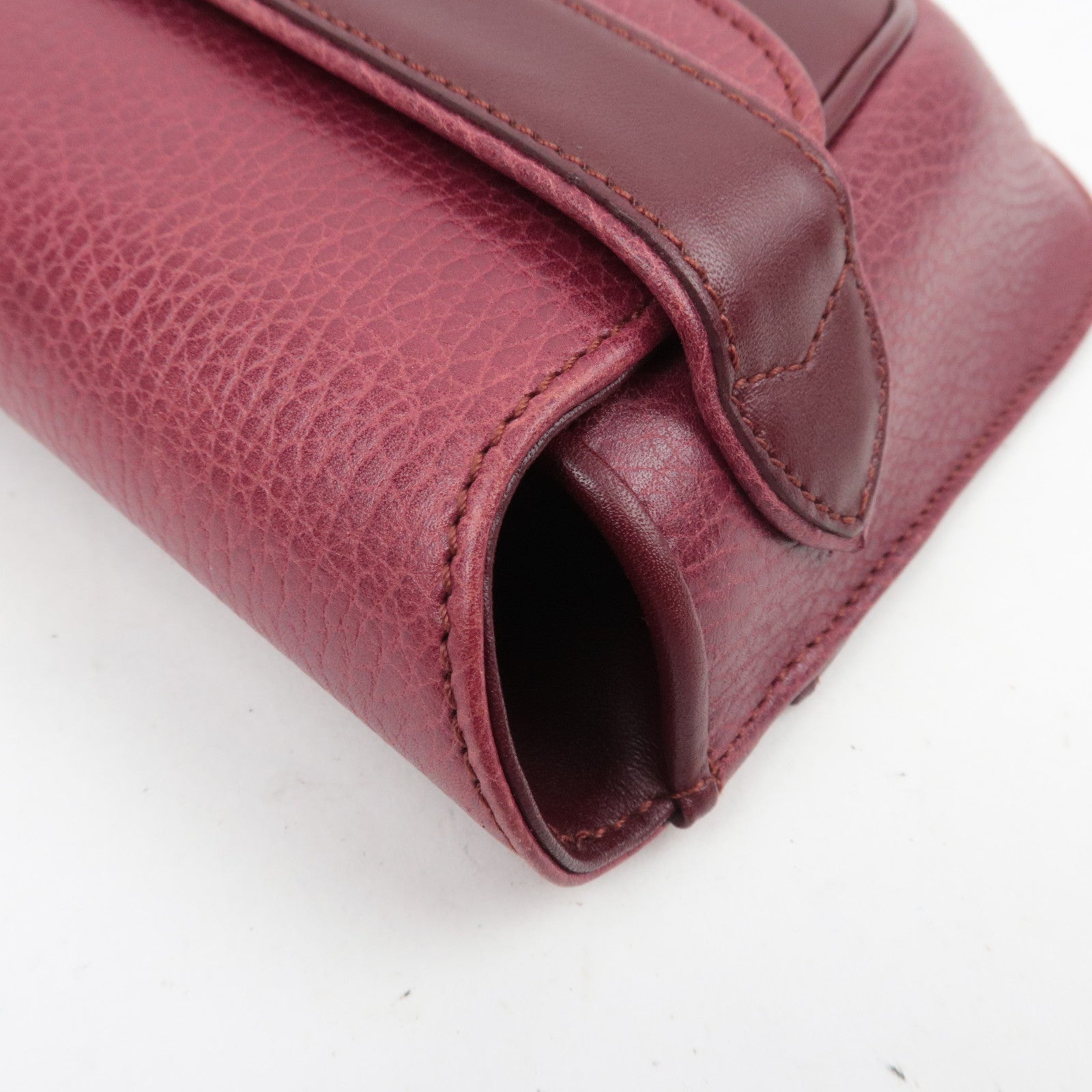 Cartier Must Line Leather Clutch Bag Bordeaux