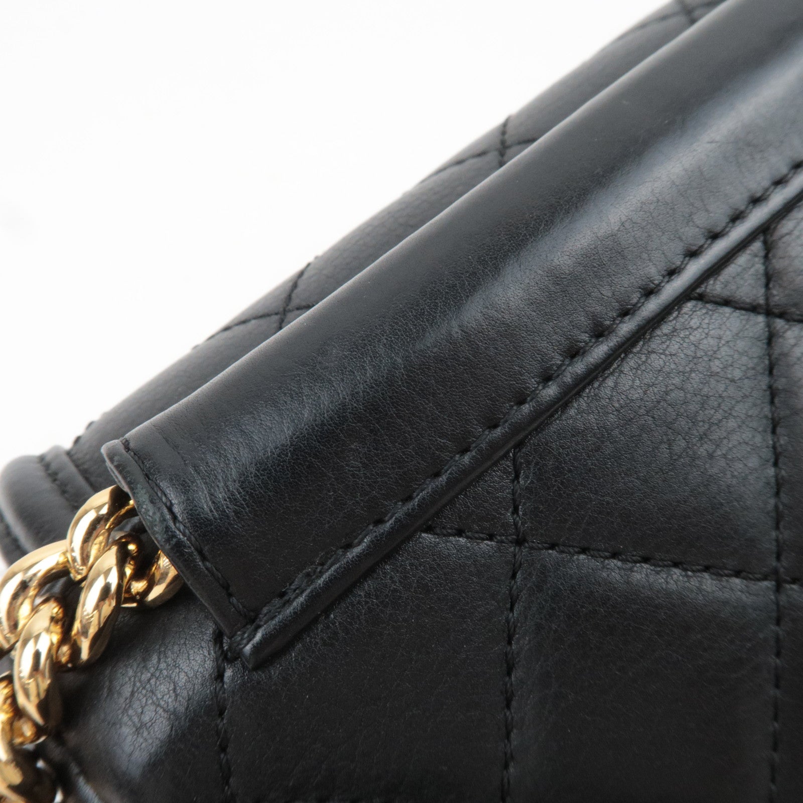 CHANEL Matelasse Leather Chain Waist Bag/Shoulder Bag Black