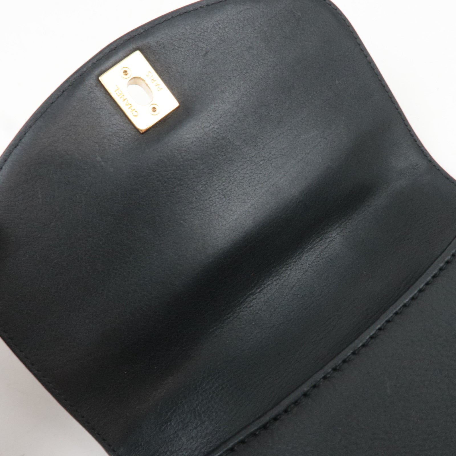 CHANEL Matelasse Leather Chain Waist Bag/Shoulder Bag Black