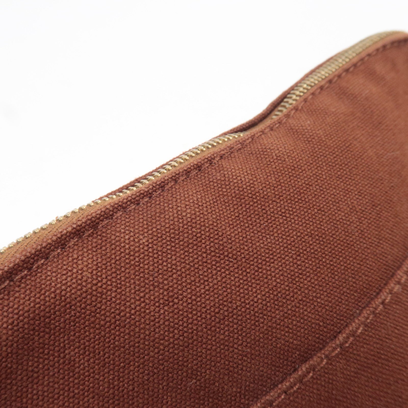 HERMES Bolide Pouch Mini 20 Canvas Cosmetic Pouch Brown