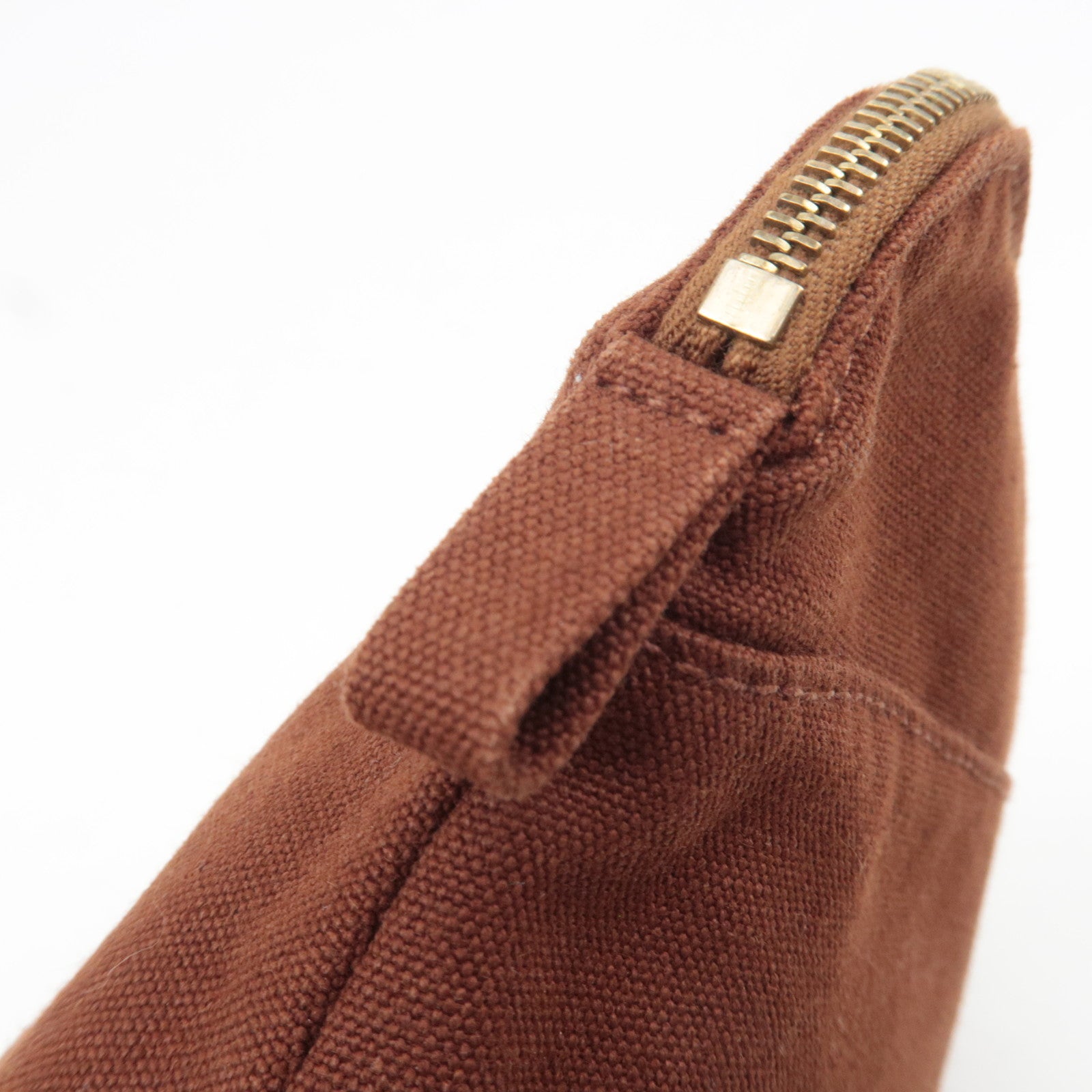 HERMES Bolide Pouch Mini 20 Canvas Cosmetic Pouch Brown