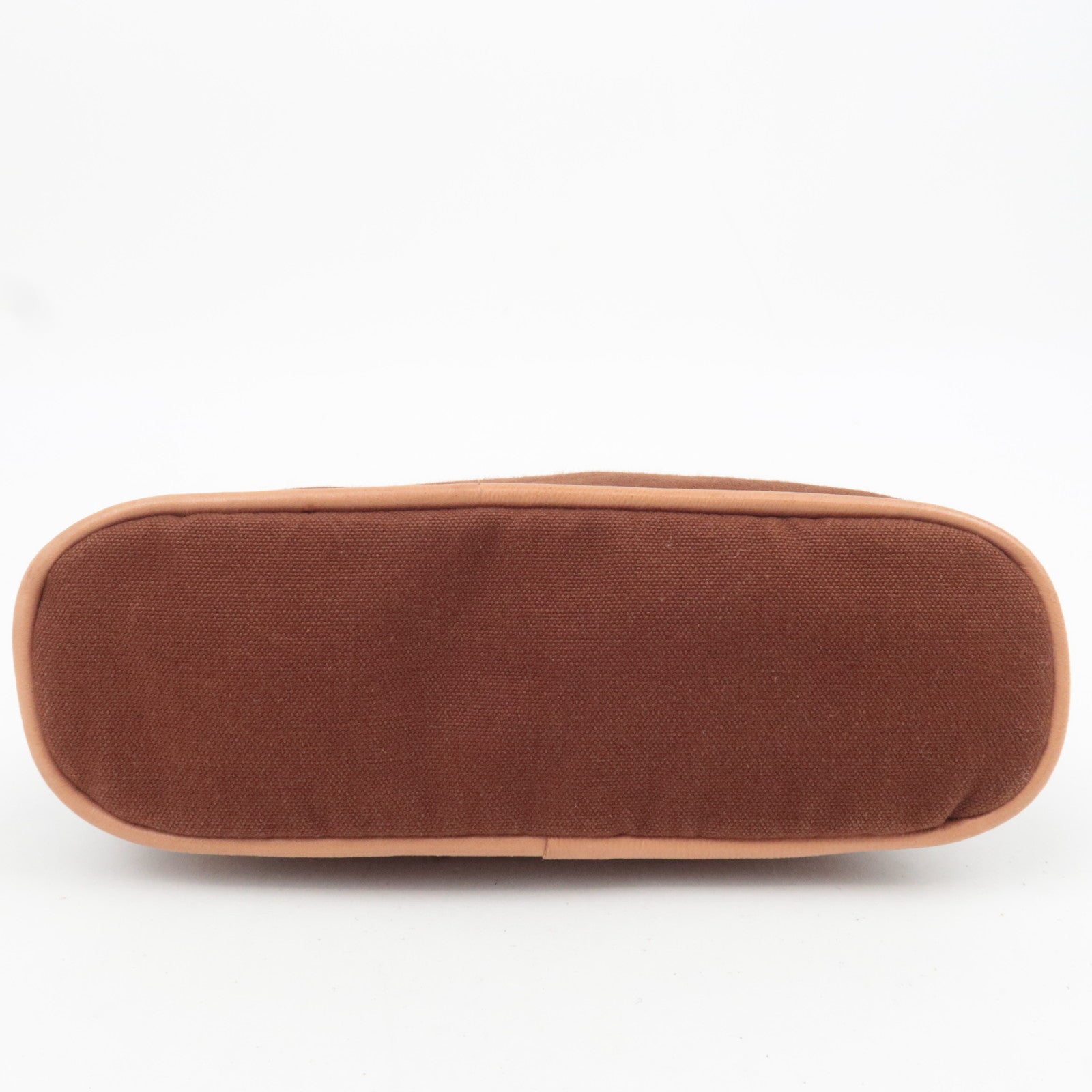 HERMES Bolide Pouch Mini 20 Canvas Cosmetic Pouch Brown