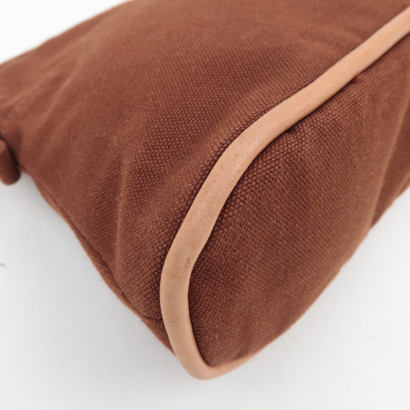 HERMES Bolide Pouch Mini 20 Canvas Cosmetic Pouch Brown