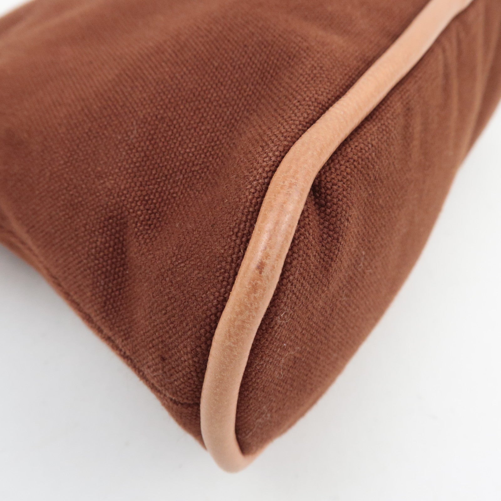 HERMES Bolide Pouch Mini 20 Canvas Cosmetic Pouch Brown