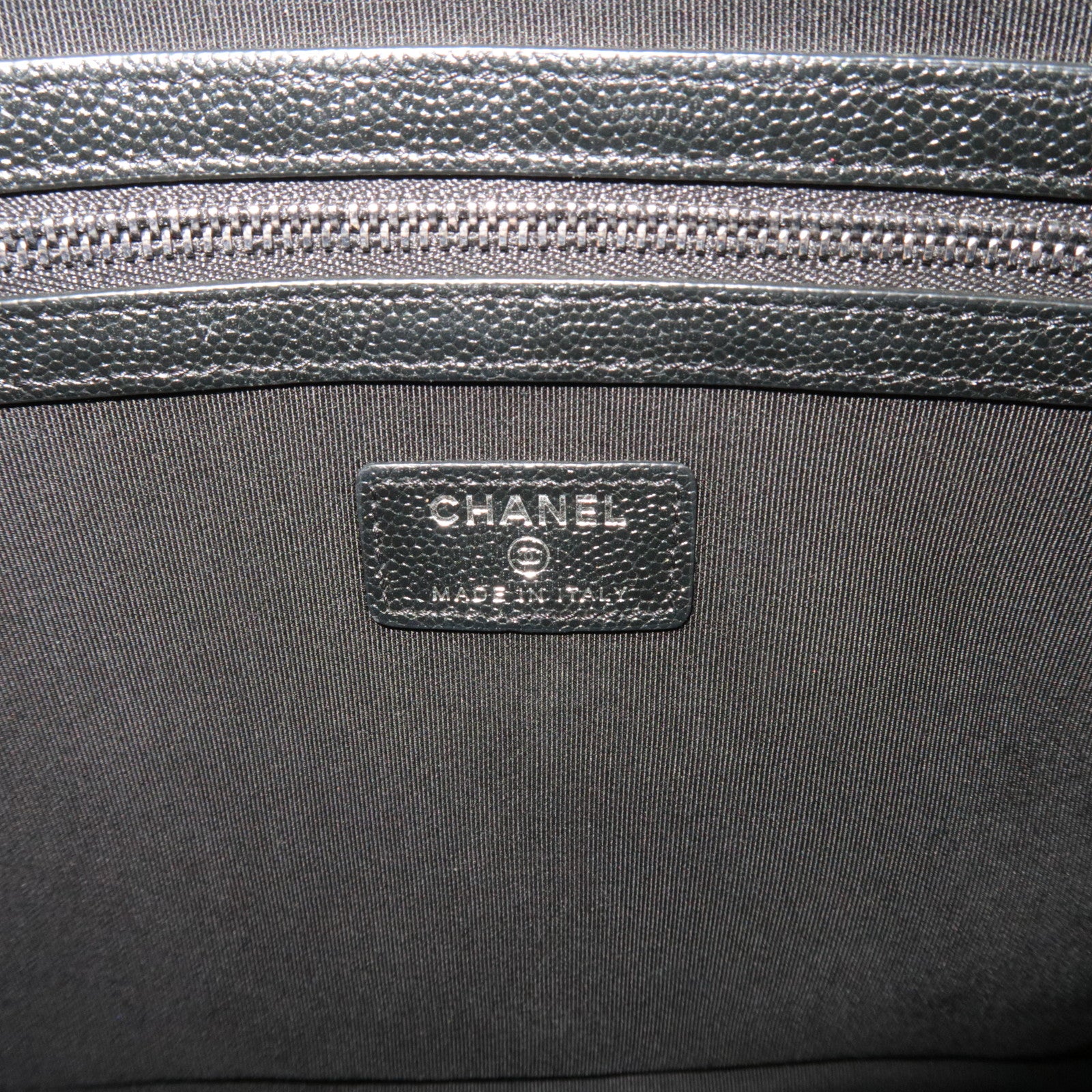 CHANEL Matelasse Caviarskin Clutch Bag Black