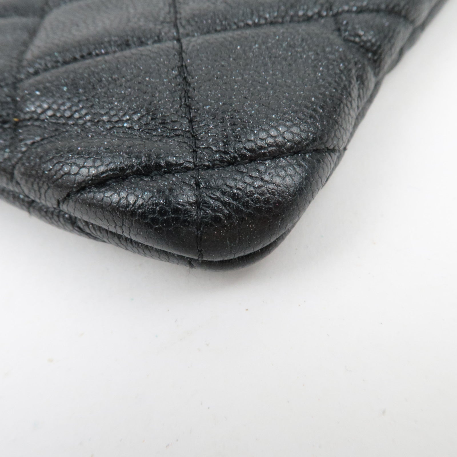 CHANEL Matelasse Caviarskin Clutch Bag Black