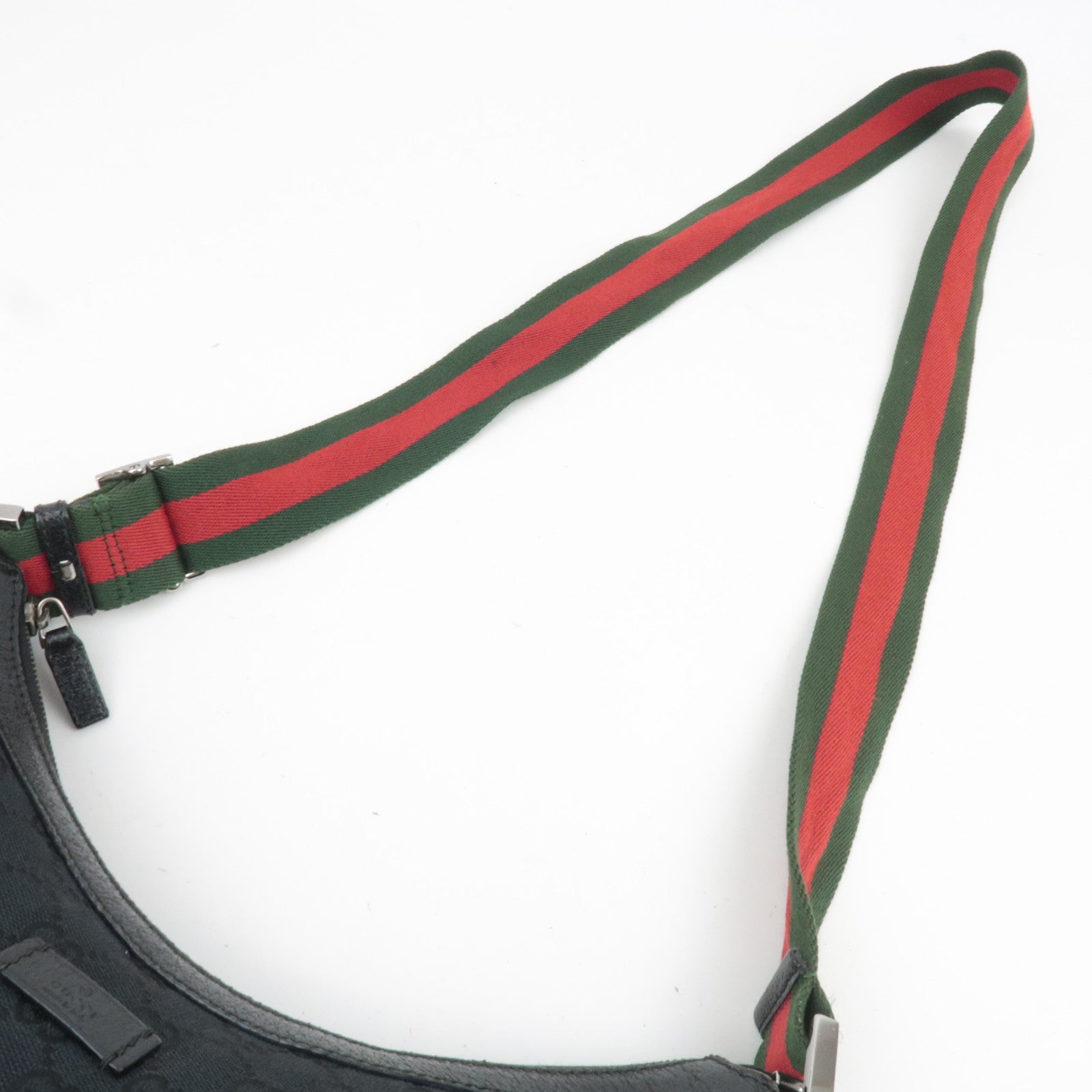 GUCCI Sherry GG Canvas Shoulder Bag Black 181092