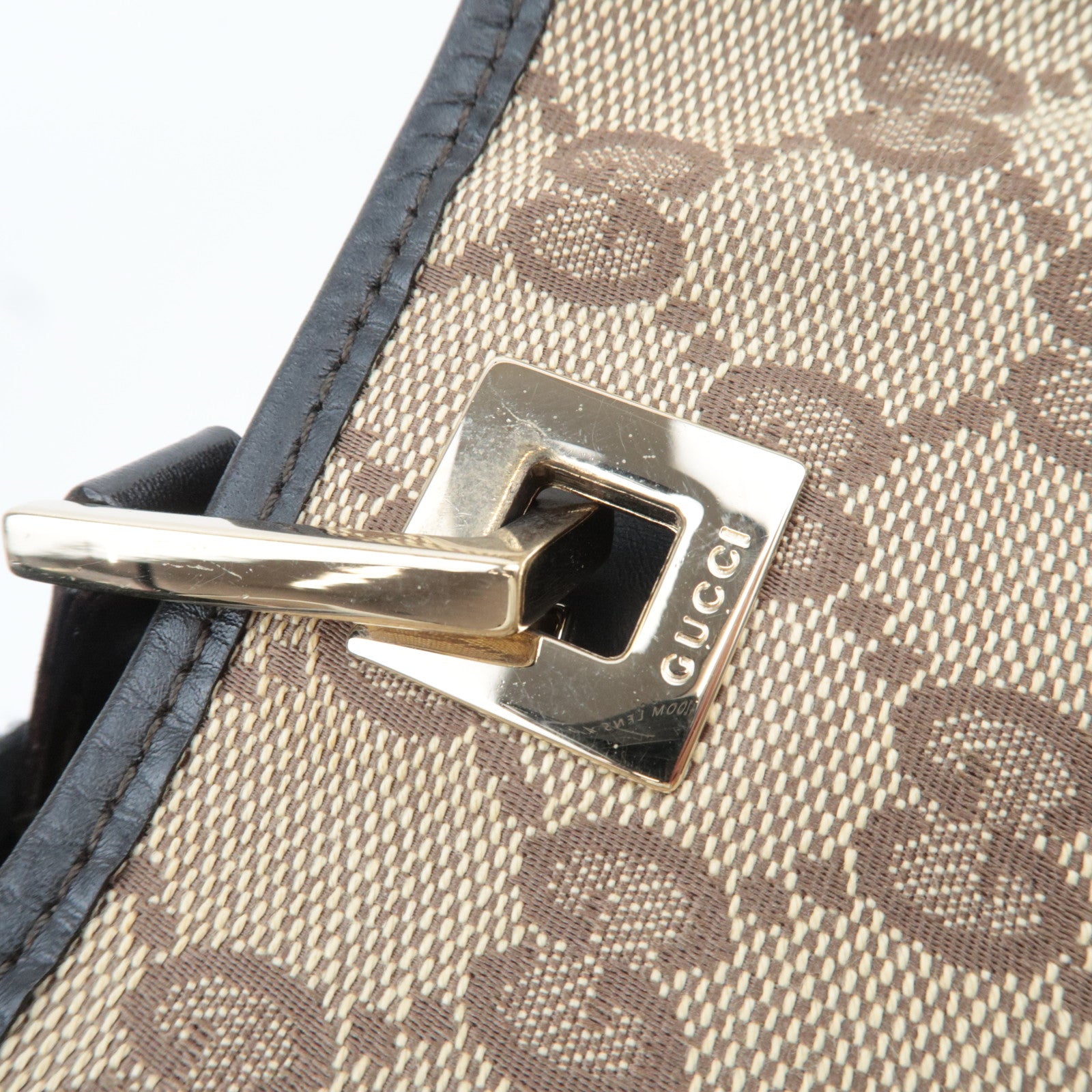 GUCCI GG Canvas Tote Bag Beige Brown 002.1098