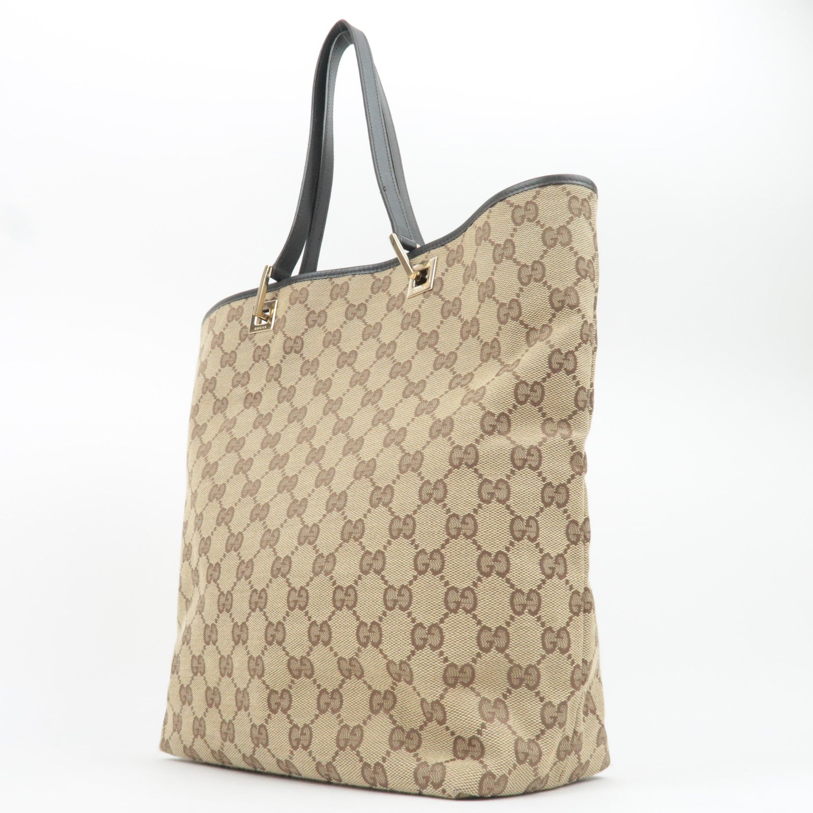 GUCCI GG Canvas Tote Bag Beige Brown 002.1098