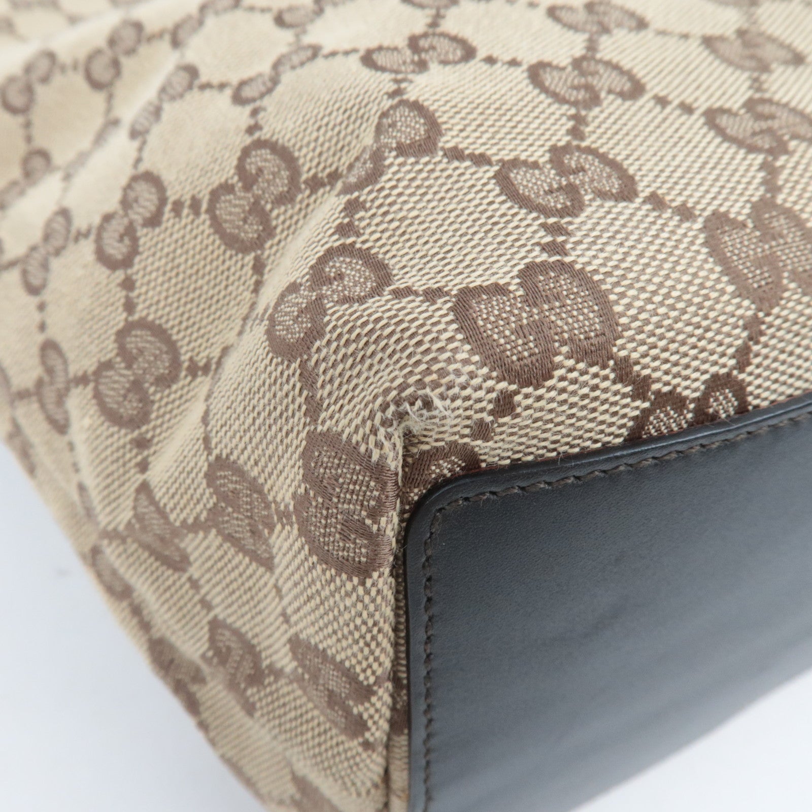 GUCCI GG Canvas Tote Bag Beige Brown 002.1098