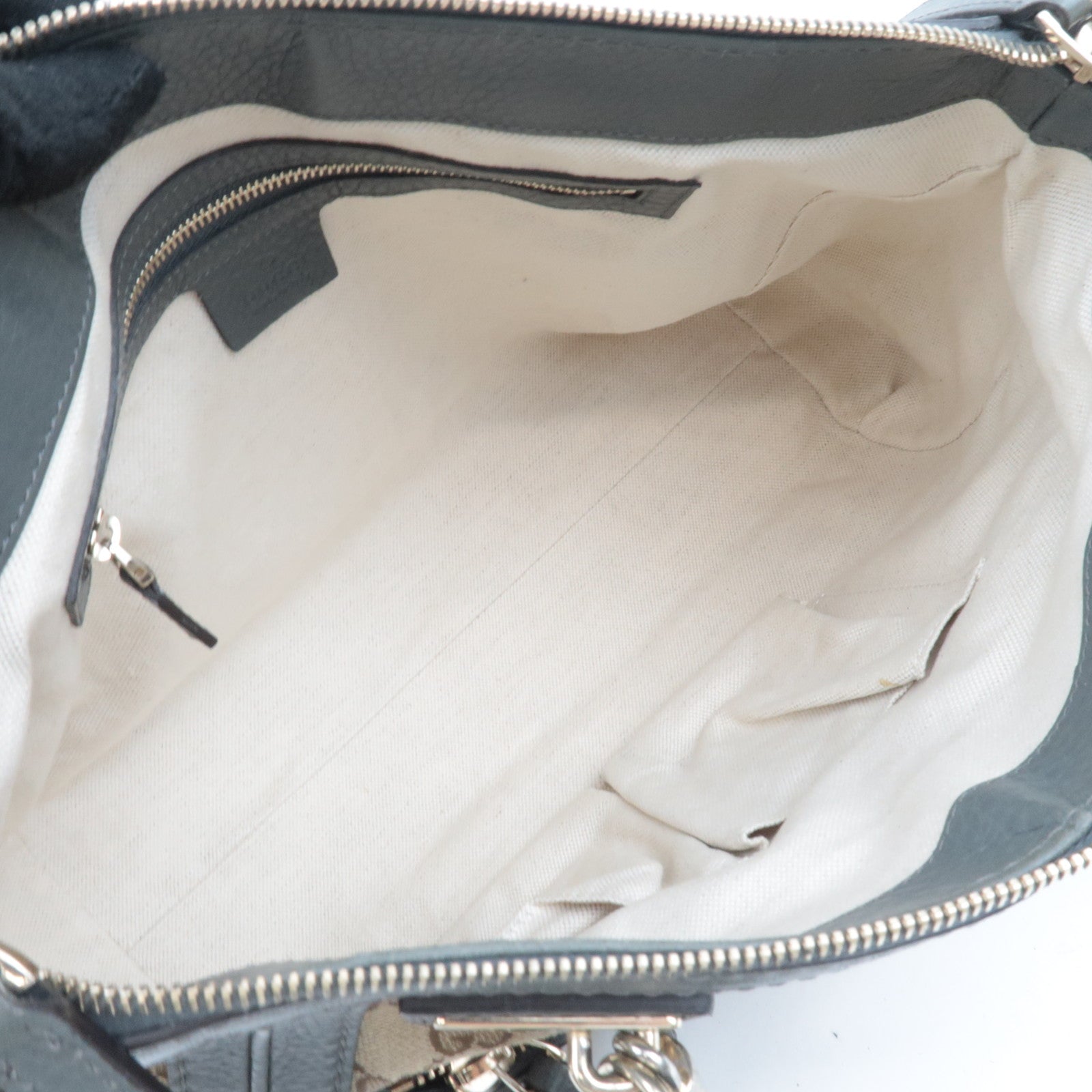 GUCCI Bamboo Bella GG Canvas 2Way Handbag Beige Gray 282300
