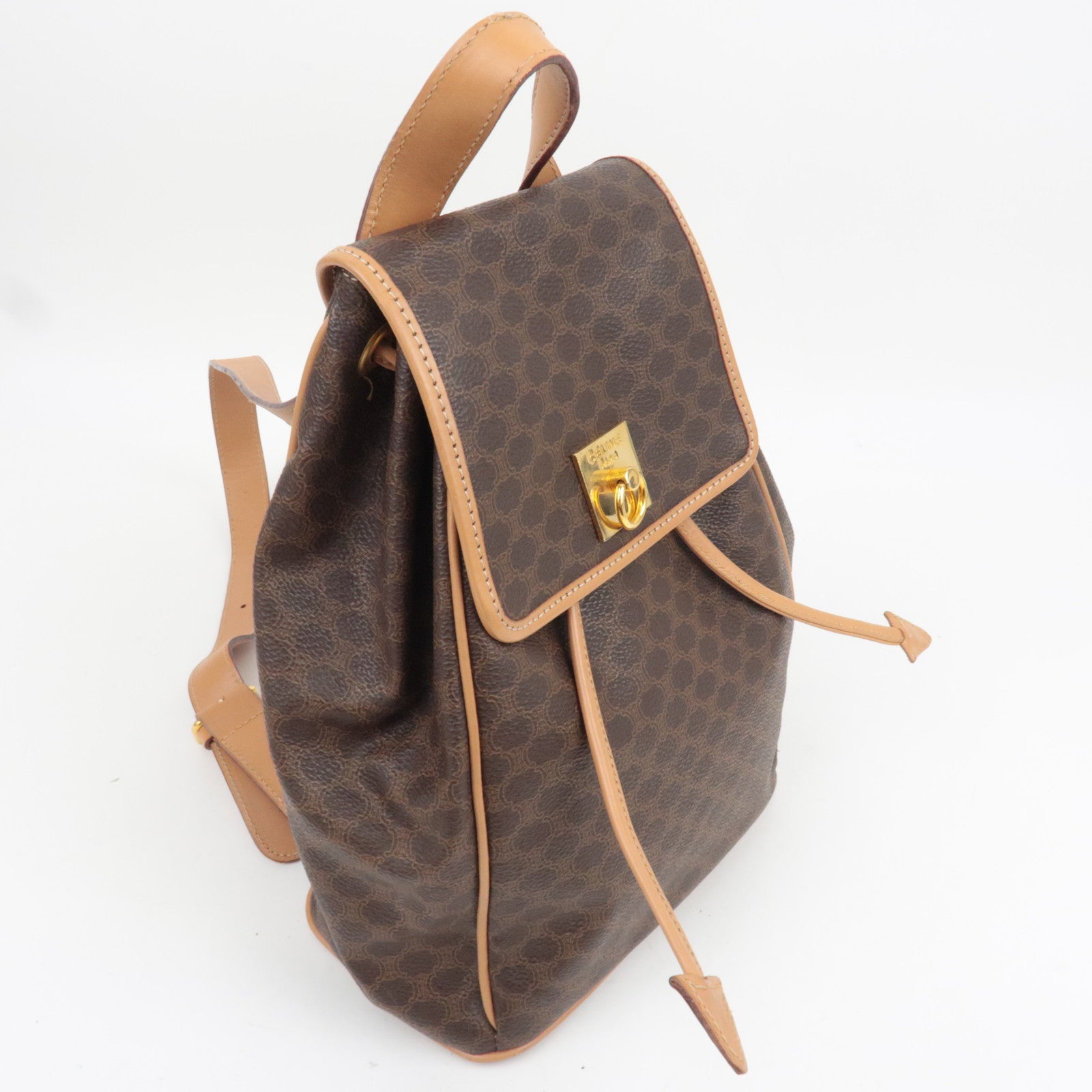 CELINE Macadam PVC Leather Backpack Brown
