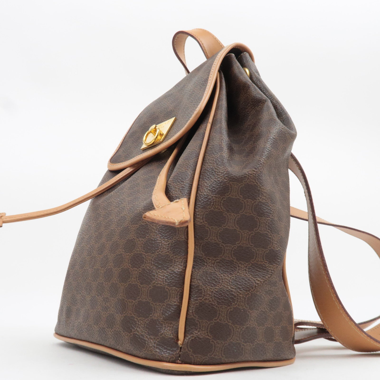 CELINE Macadam PVC Leather Backpack Brown