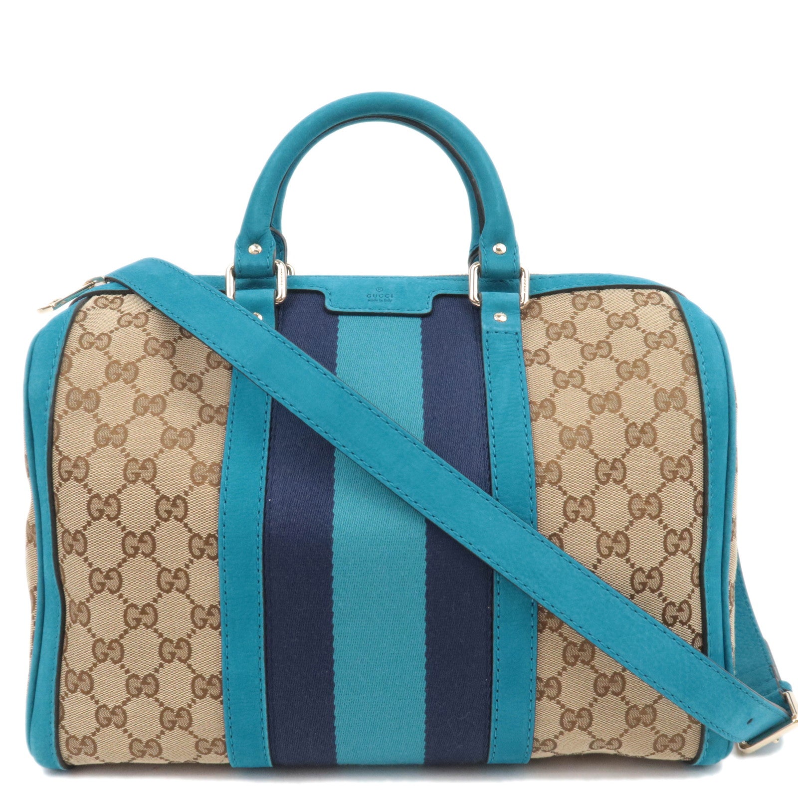GUCCI Sherry GG Canvas 2Way Boston bag Beige Blue 24720588248