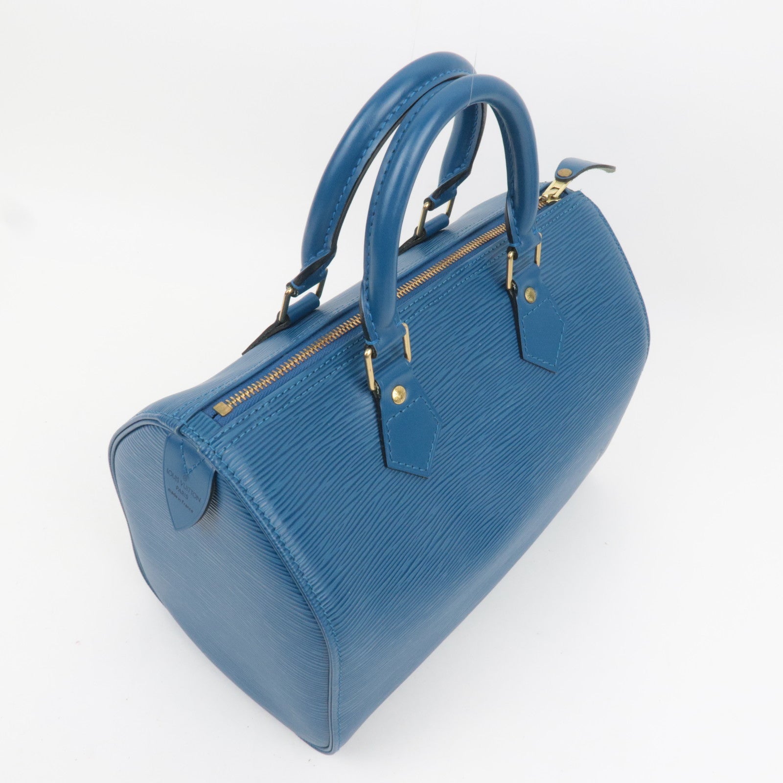 Louis Vuitton Epi Speedy 25 Handbag Toledo Blue M43015