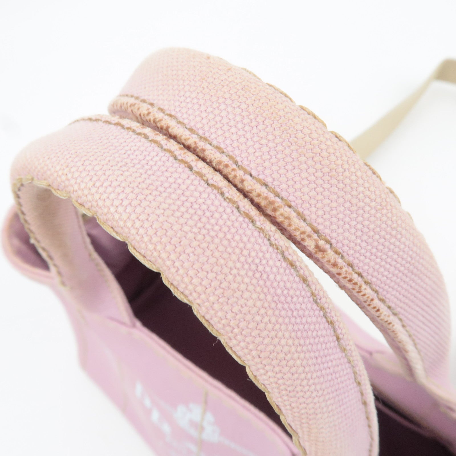 PRADA Canapa Mini 2Way Canvas Tote Bag Pink 1BG439