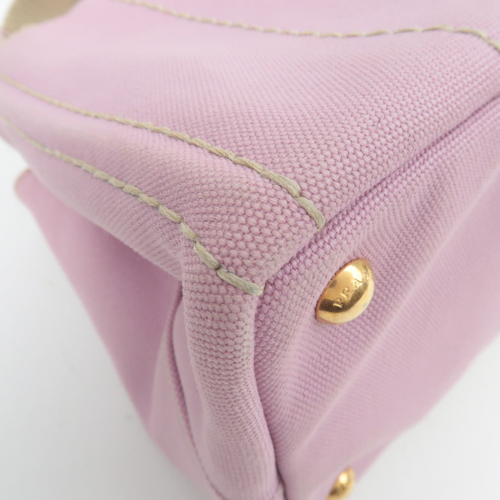 PRADA Canapa Mini 2Way Canvas Tote Bag Pink 1BG439
