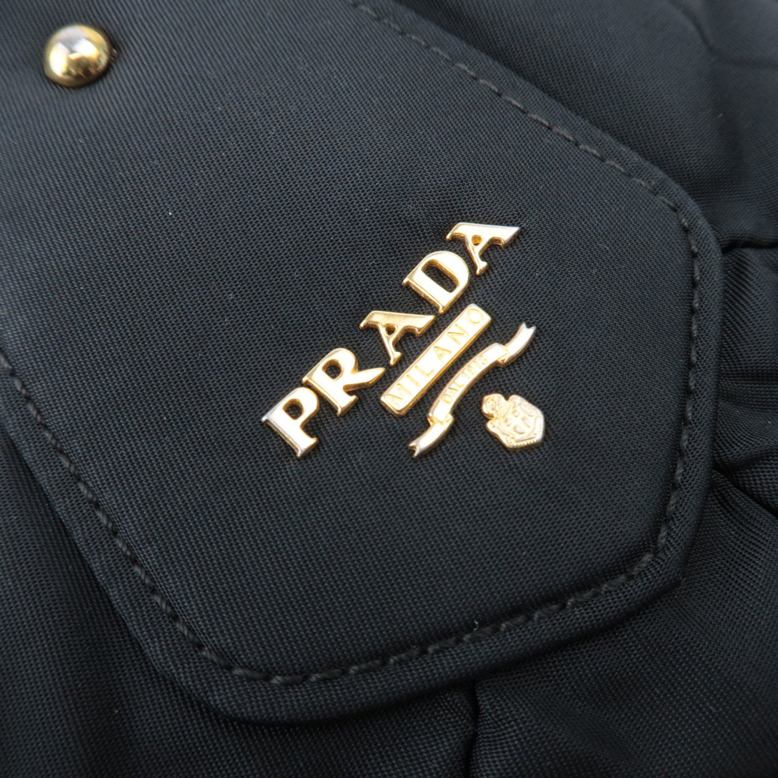 PRADA Quilted 2Way Nylon Handbag Black BL0404