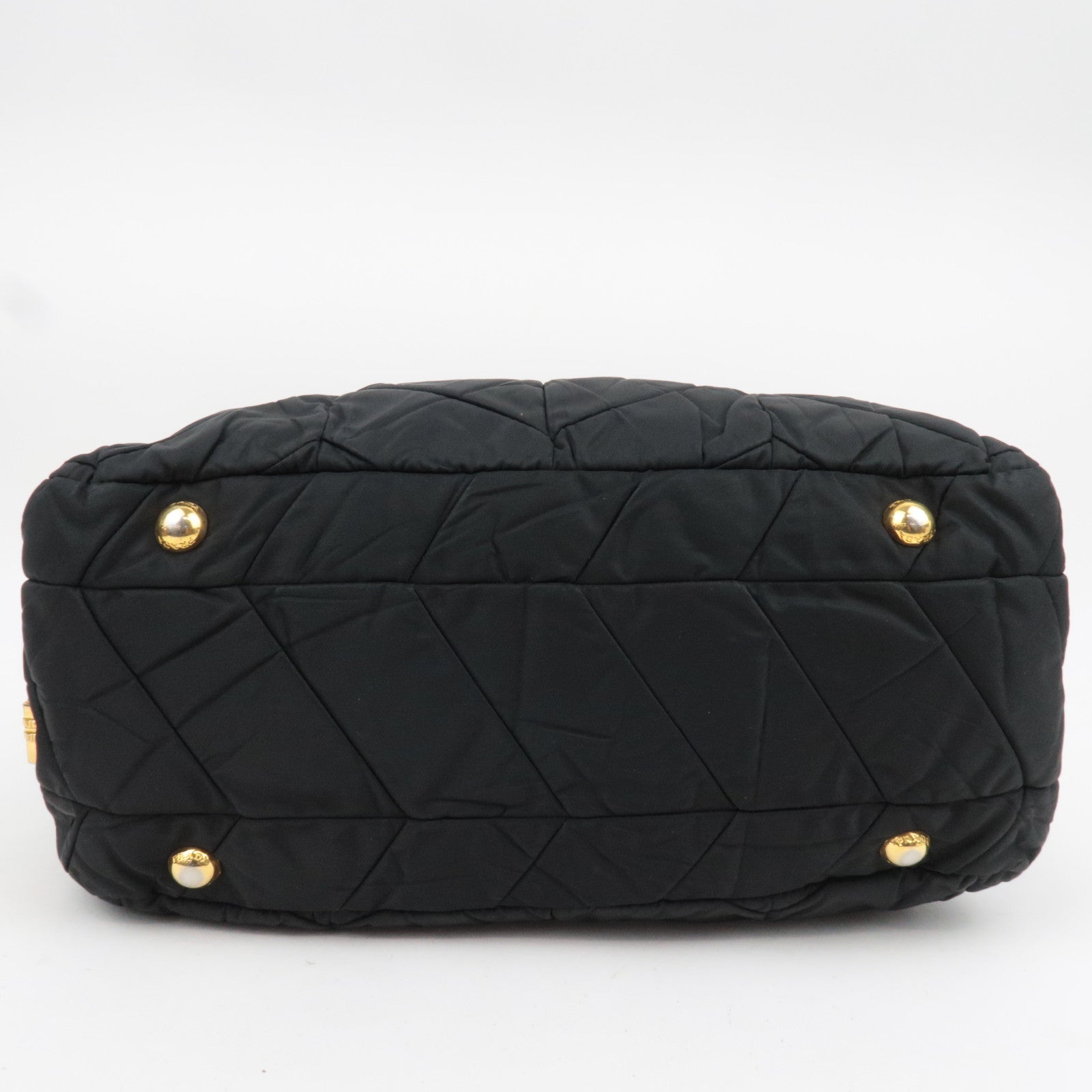 PRADA Quilted 2Way Nylon Handbag Black BL0404