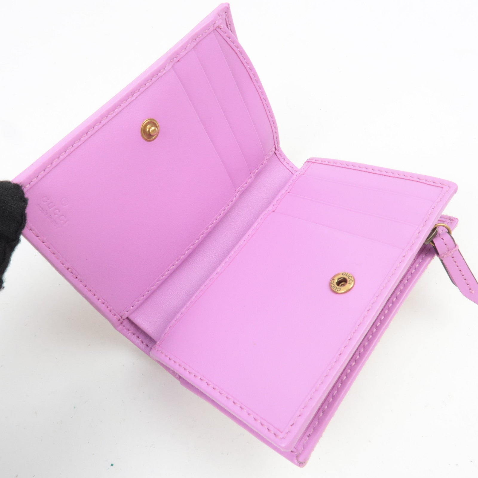 GUCCI GG Marmont GG Canvas Wallet Pink Yellow 783121